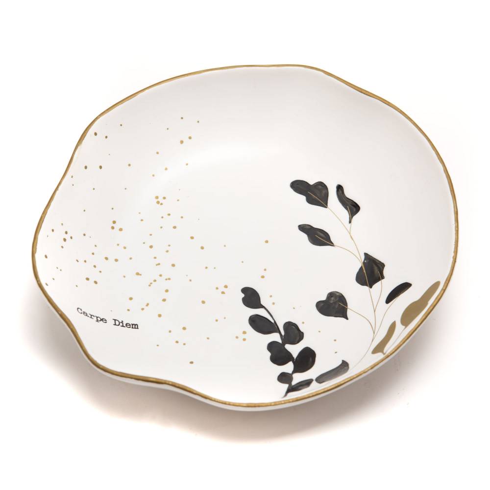 Amadeus - Plato hondo Carpe Diem gres blanco Ø 21,5 cm lote 6 - AMADEUS - Imagen 1
