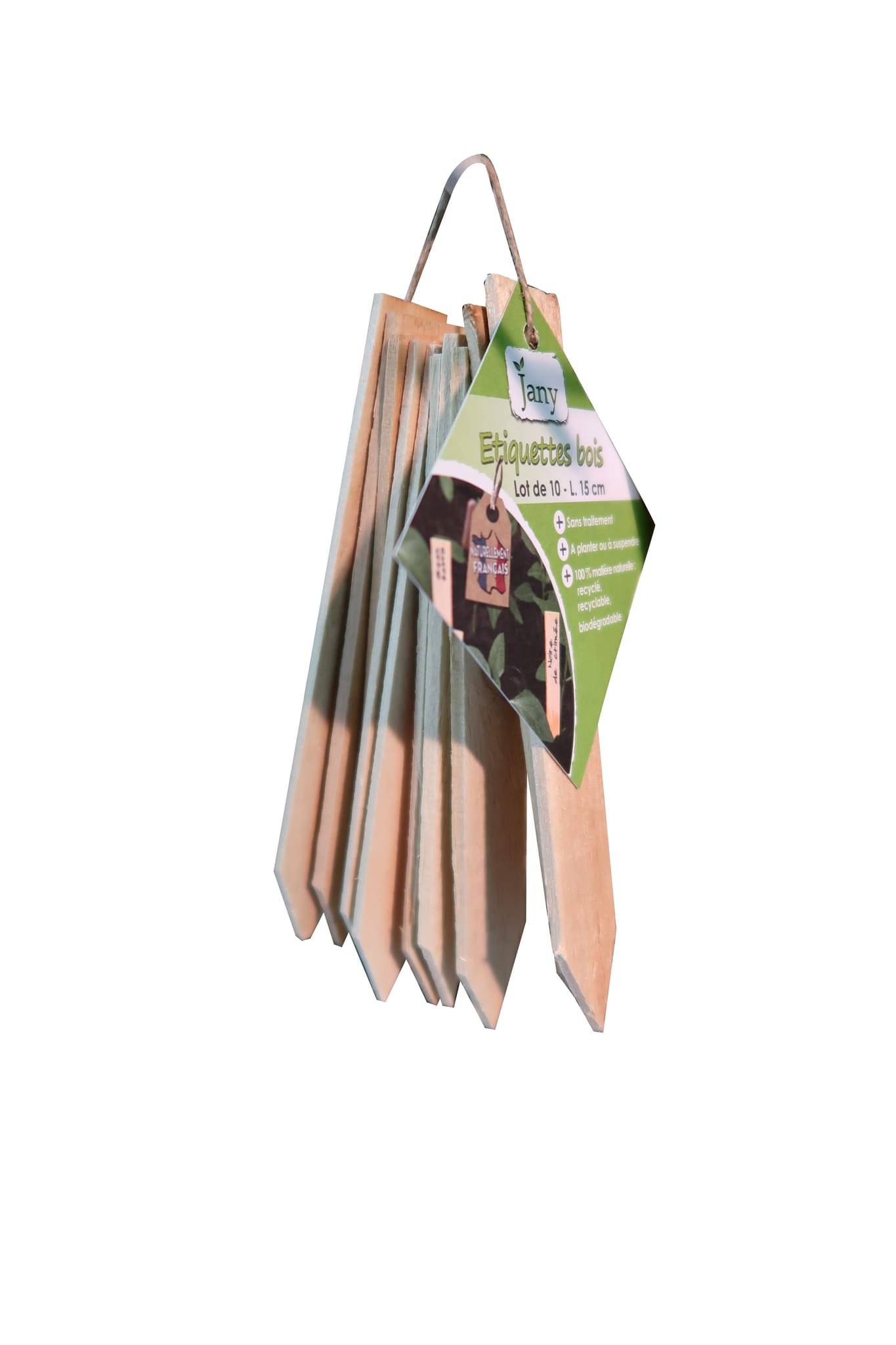 Lot 10 etiquettes bois 15cm