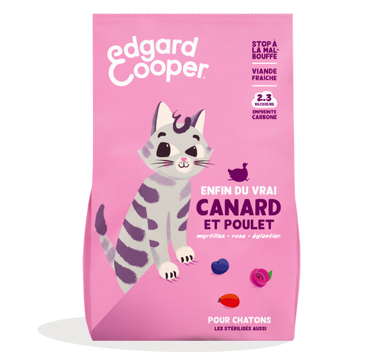Edgard & Cooper - Croquettes chaton sans céréales Canard et Poulet frais 2kg - Edgard & Cooper