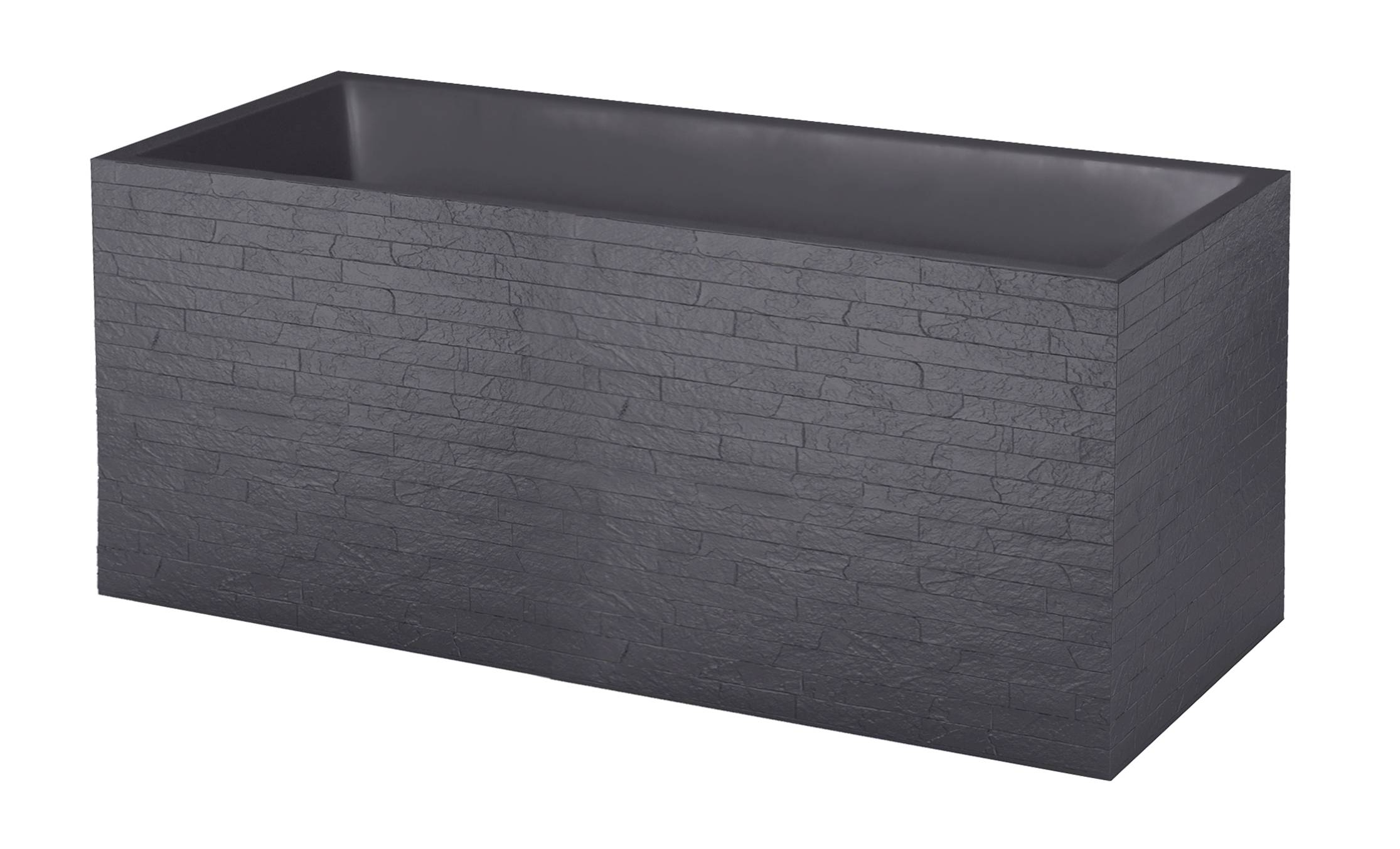Ecloz - Ecloz - Jardinière Grise plastique L.99,5 x P.39,45 x H.43,5 cm - Image 4