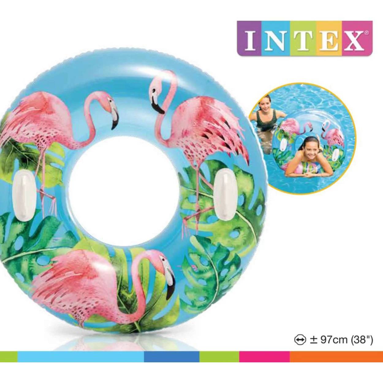 Bouée transparente motifs fleuris Ø 97 cm – INTEX - Image 4