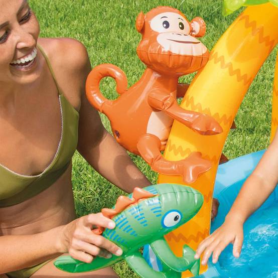 Pataugeoire gonflable Tropicale en PVC multicouleurs L.102xH.86 cm - Intex - Image 5
