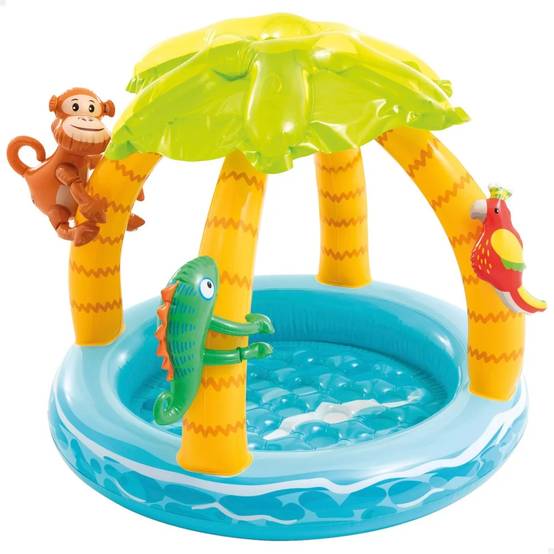Pataugeoire gonflable Tropicale en PVC multicouleurs L.102xH.86 cm - Intex - Image 3