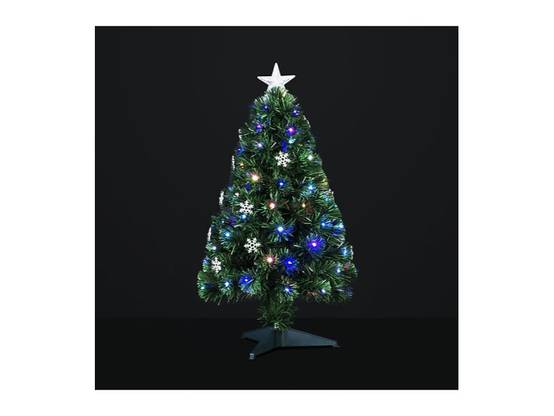Sapin De Noël Artificiel Fibre Optique PVC Multicolore H 90 cm -