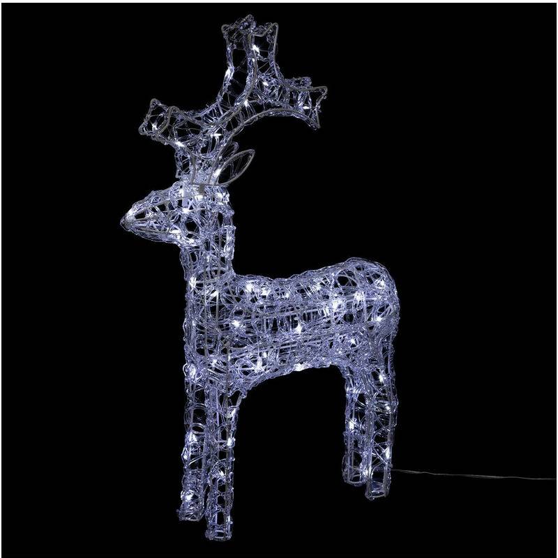 Décoration Lumineuse Renne Métal Blanc froid H 85 cm – FEERIC CHRISTMAS