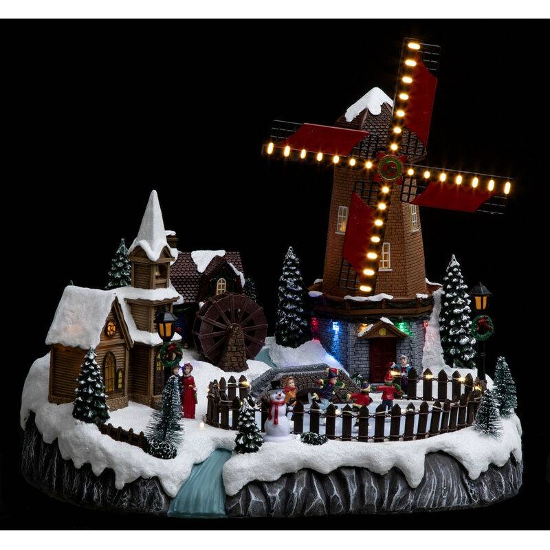 Village de Noël animé musical polyrésine multicolore FÉÉRIC CHRISTMAS