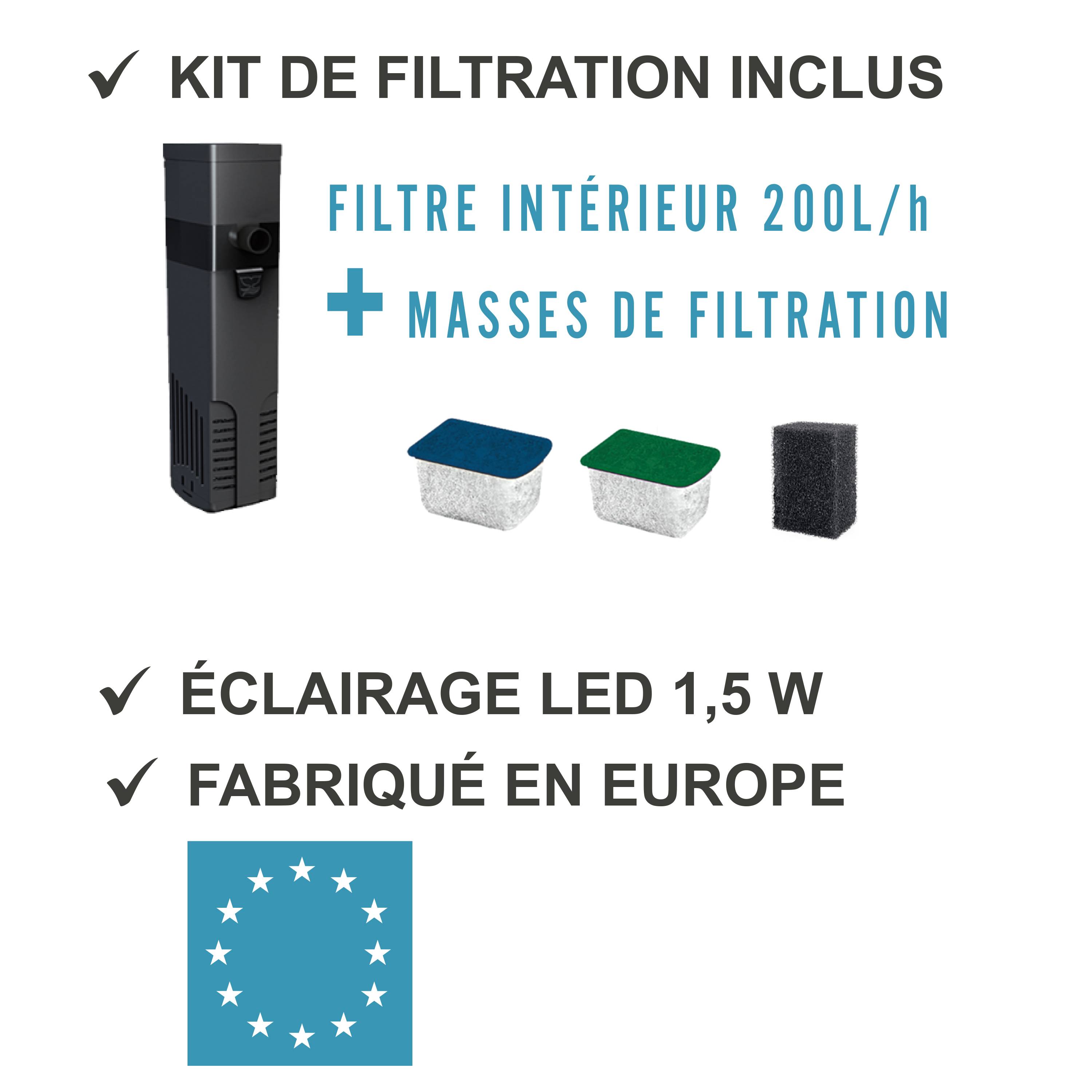 Pure Family - Aquarium pour poisson Fresh 40 XL Led gris 25 L - PURE FAMILY - Imagen 9
