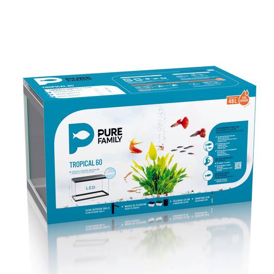 Pure Family - Aquarium pour poisson Tropical 60 gris 48 L - Pure Family - Image 2
