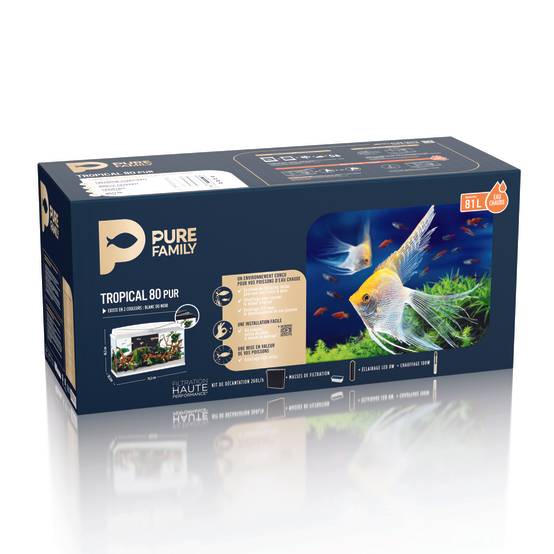 Pure Family - Aquarium pour poisson Tropical 80 Blanc 81L - Pure Family - Image 4