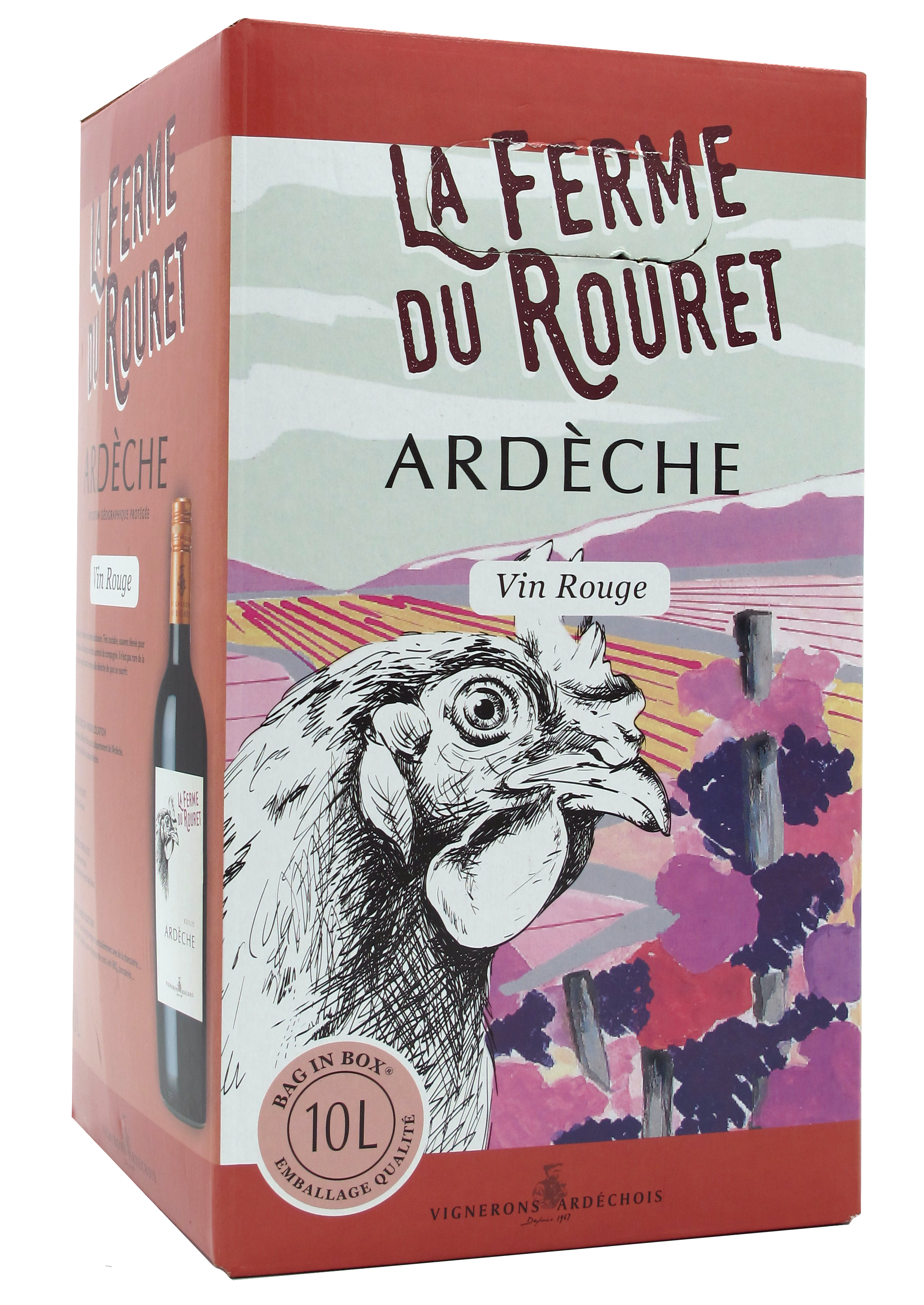 Les Vignerons Ardechois - Vin rouge IGP Ardèche 10 l - Ferme du Rouret