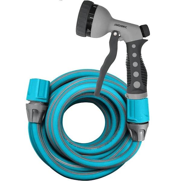 Tuyau extensible polymère bleu et gris 5 à 15 m ELASTIC15 - JARDIBRIC