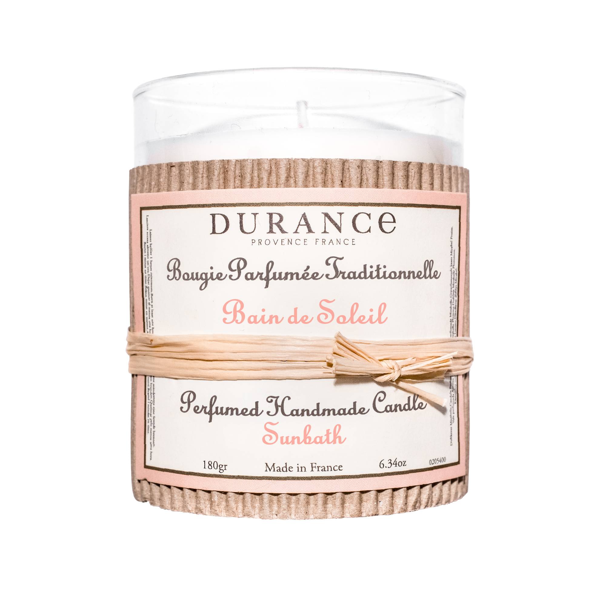 Durance - Bougie parfumée traditionnelle 180 gr Bain de Soleil