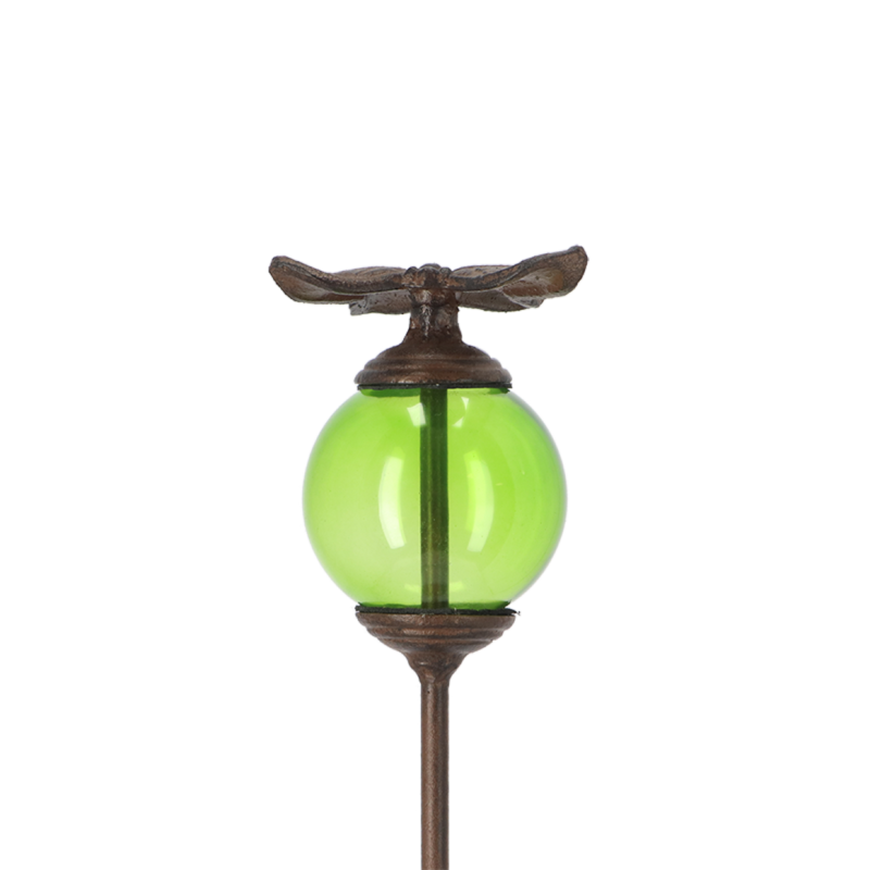 Lot de 2 tuteurs jardin insectes en verre et fonte multicolore H.118 cm - Image 1