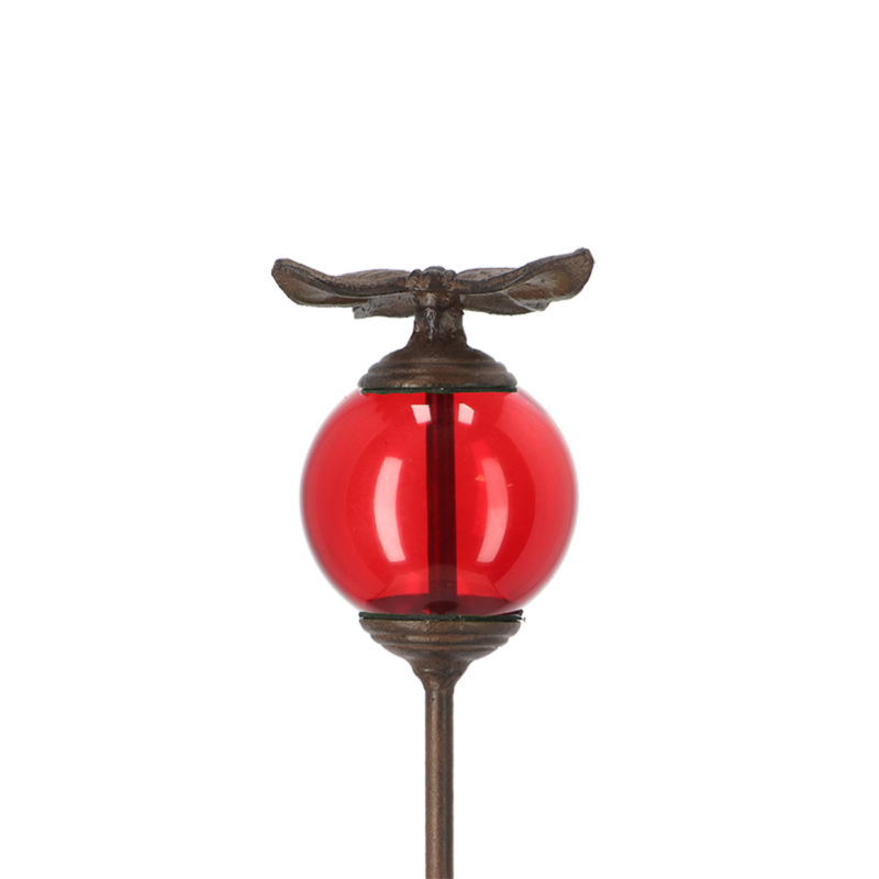 Lot de 2 tuteurs jardin insectes en verre et fonte multicolore H.118 cm - Image 2