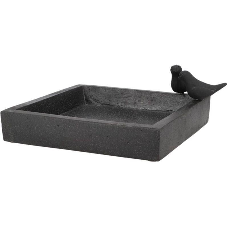Baño para pájaros cuadrado en terrazo negro l.31.7 cm P.31.7 cm H.12.4 cm - Imagen 2