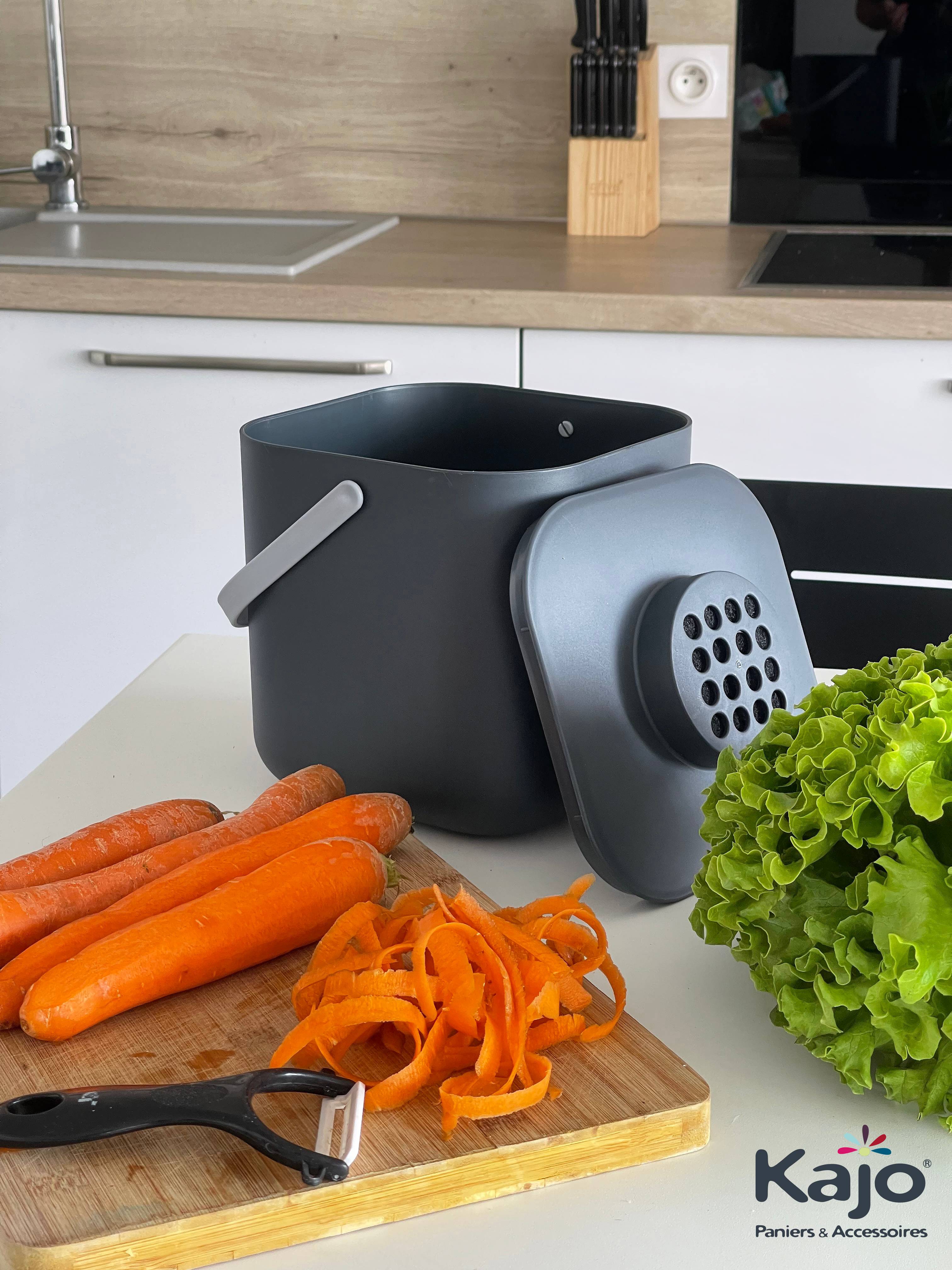 Kajo - Seau à compost 5L Gris - Imagen 5