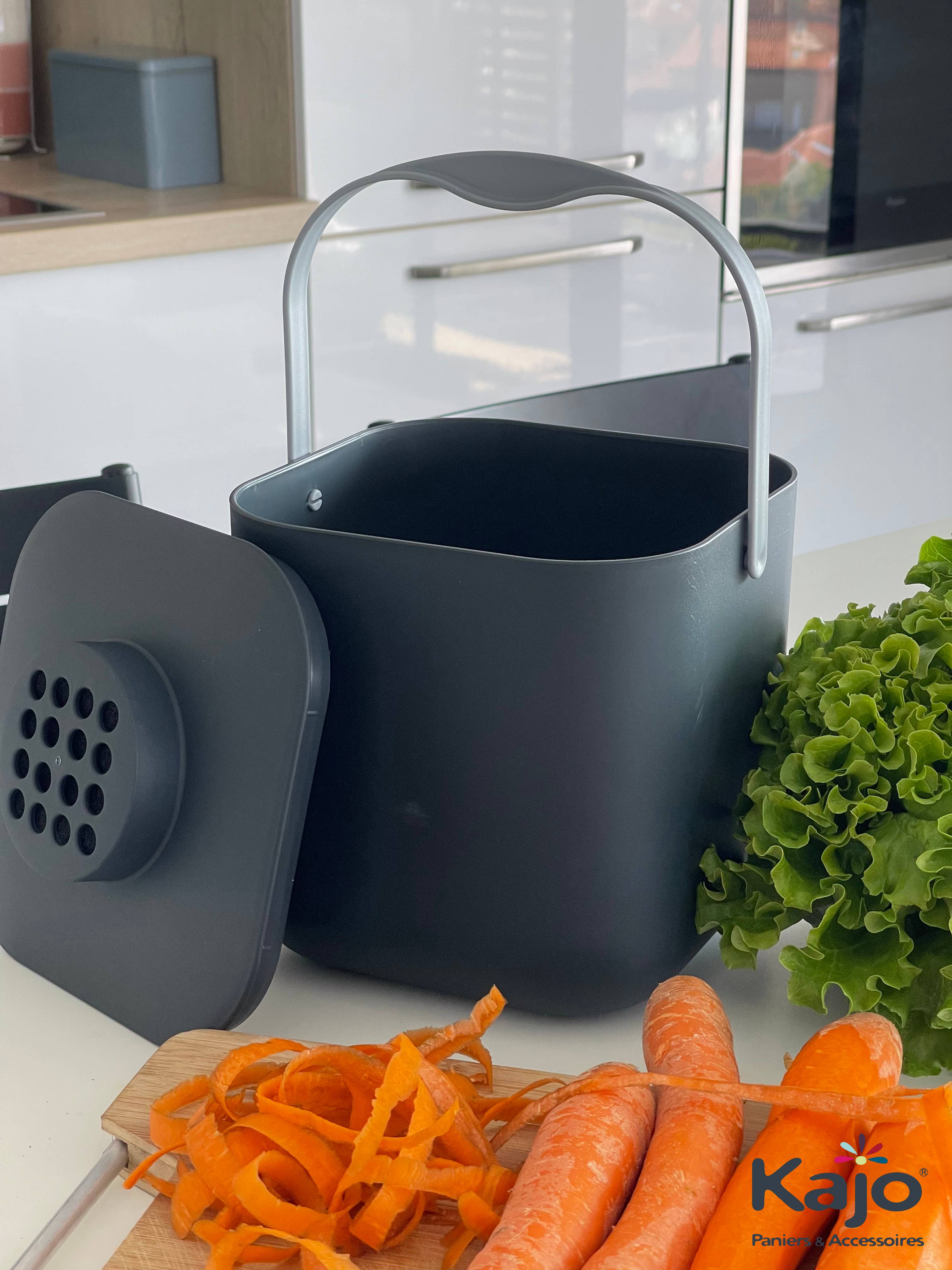 Kajo - Seau à compost 5L Gris - Imagen 7