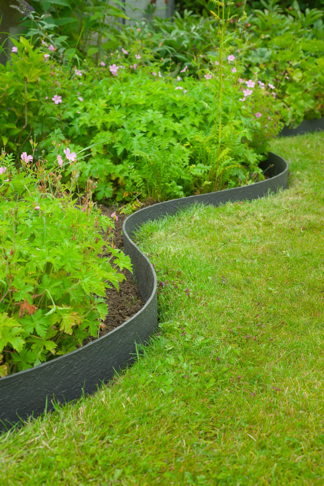 Bordure de jardin PE/PP recyclé noir surface texturée H 12 cm L 12 m - NATURE - Imagen 1