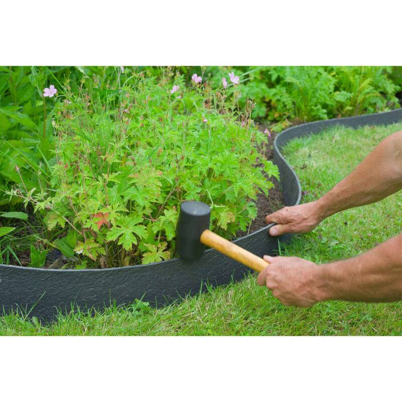 Bordure de jardin PE/PP recyclé noir surface texturée H 12 cm L 12 m - NATURE - Imagen 9