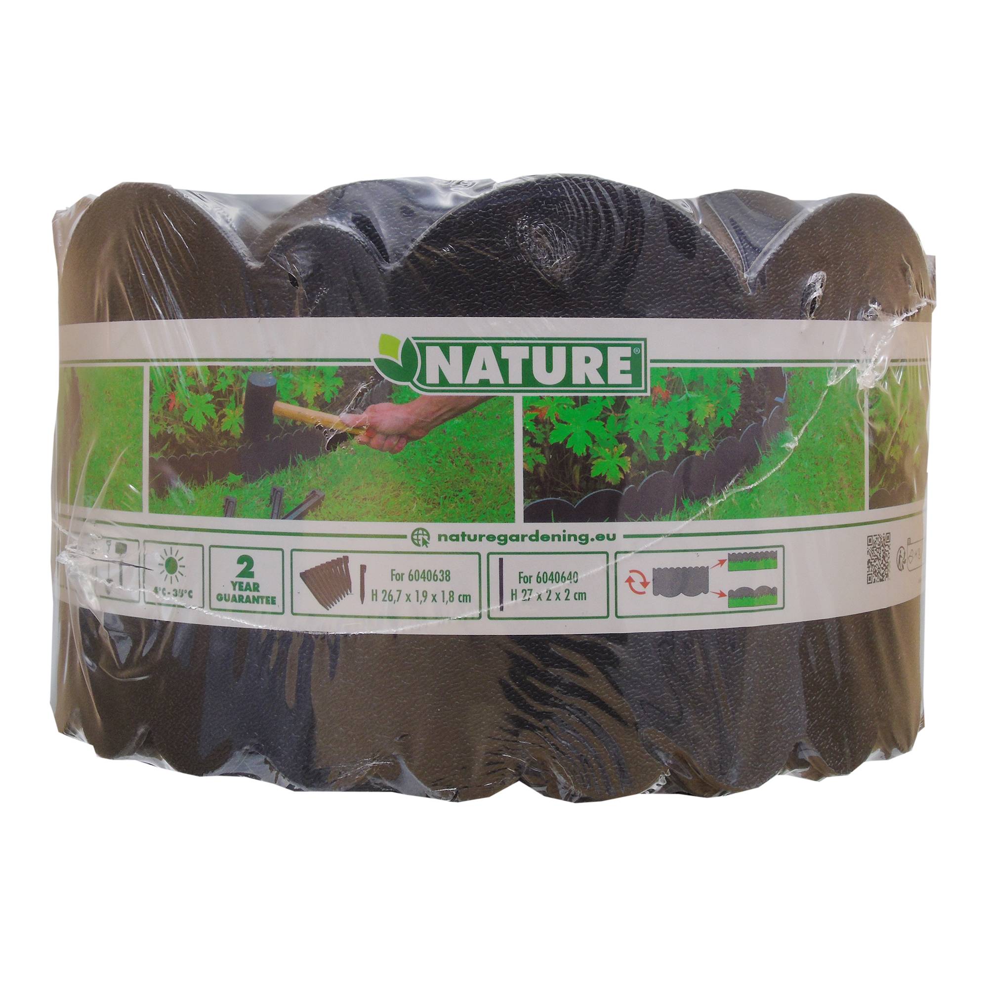 Bordure de jardin déco PE recyclé noir H 13 cm L 12 m - NATURE