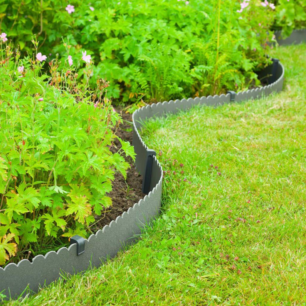 Bordure de jardin décorative 2 motifs PE recyclé gris 12 m H 13 cm – NATURE - Image 6