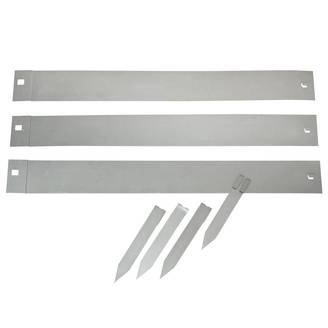 Lot de 3 bordures jardin acier galvanisé gris L 91,4 x H 10,2 cm - NATURE