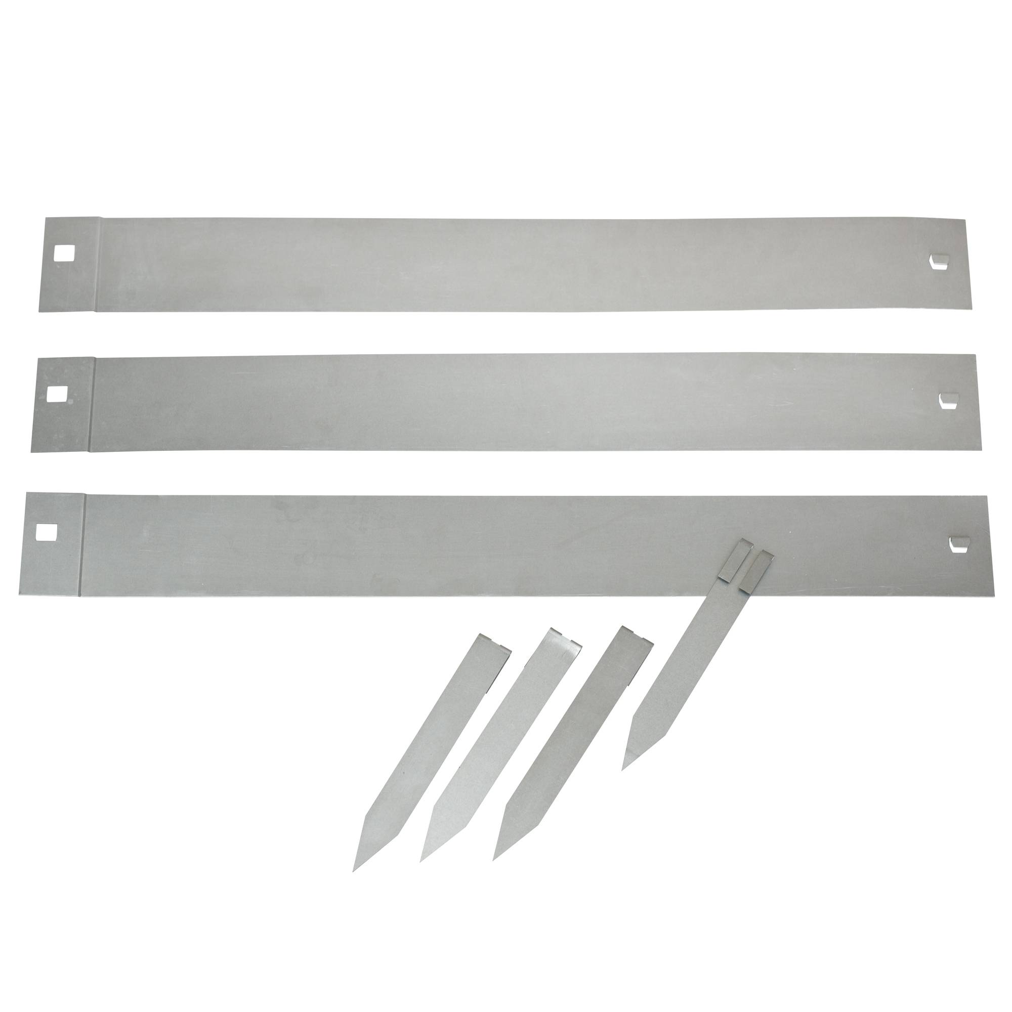 Lot de 3 bordures jardin acier galvanisé gris L 91,4 x H 10,2 cm - NATURE