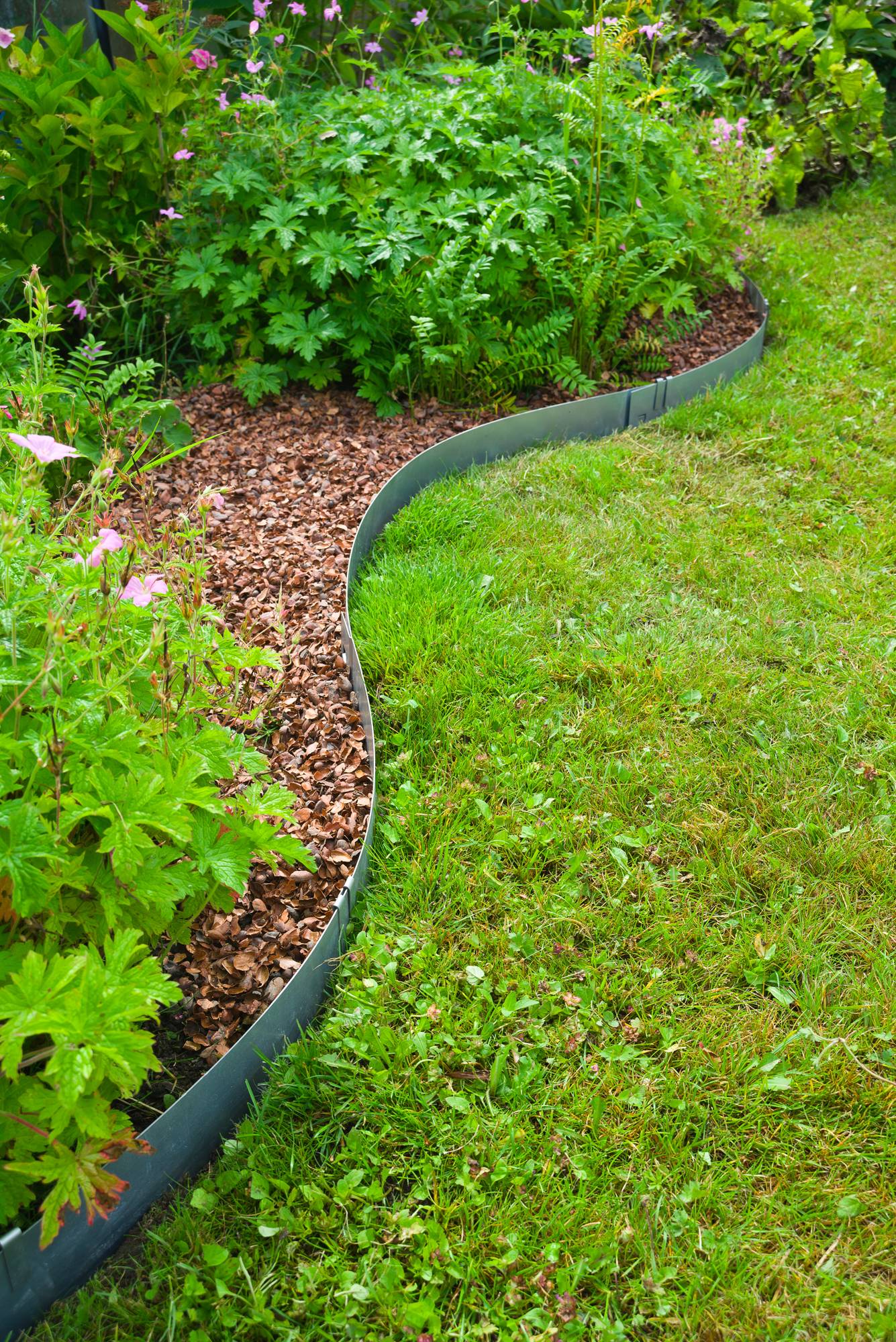 Lot de 3 bordures jardin acier galvanisé gris L 91,4 x H 10,2 cm - NATURE - Imagen 4
