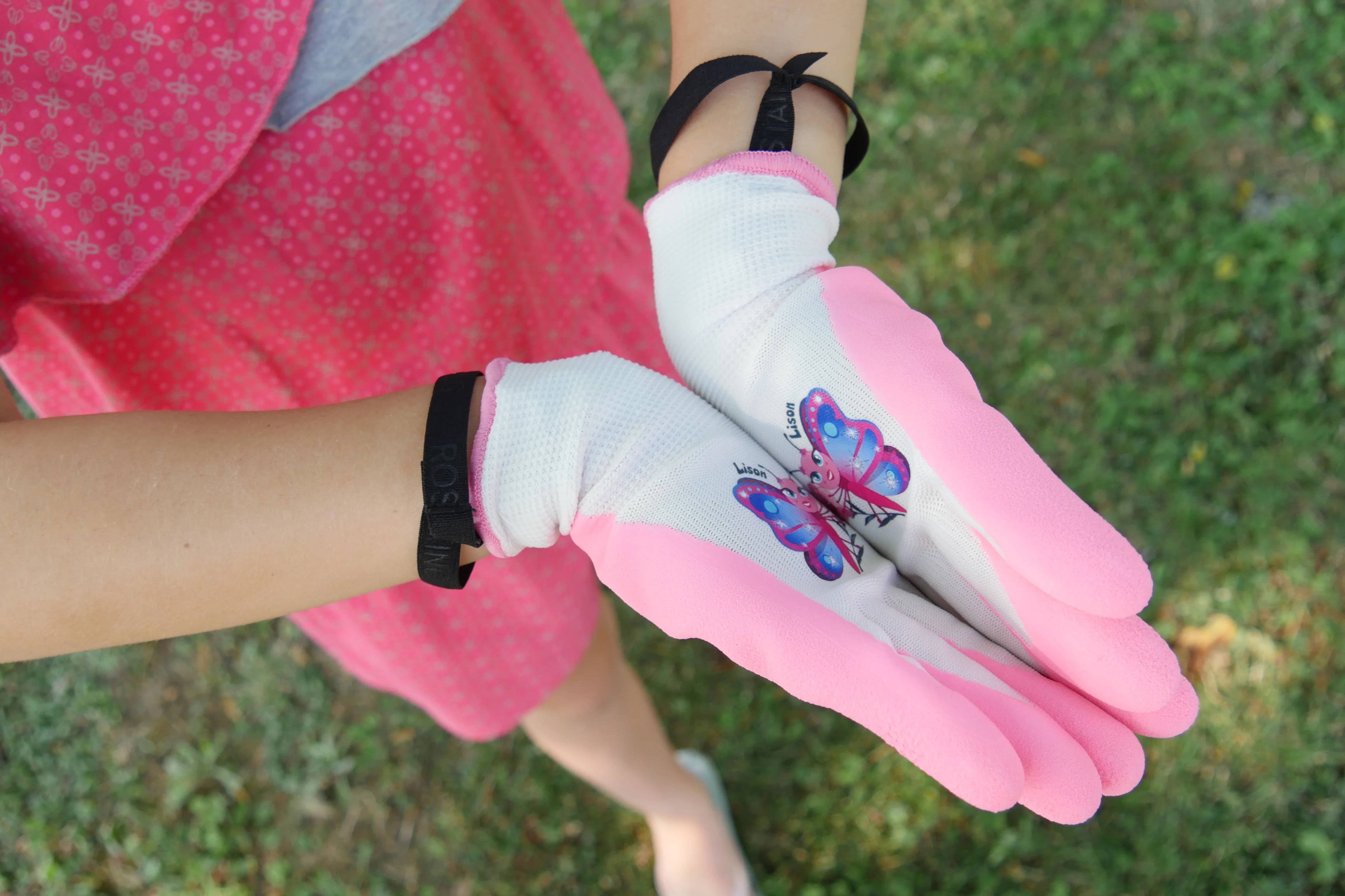 Rostaing - Gants Enfant Fins Rose Lison le Papillon Jardinage - 4-6 ans - Imagen 4