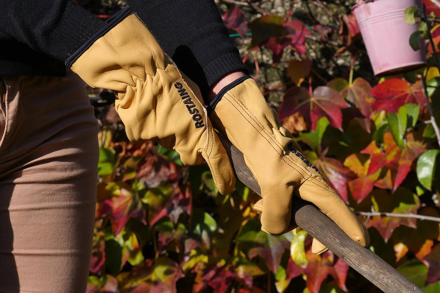 Rostaing - Gants de jardinage en cuir tanné - Paille - TRADITION- T11 - Imagen 5