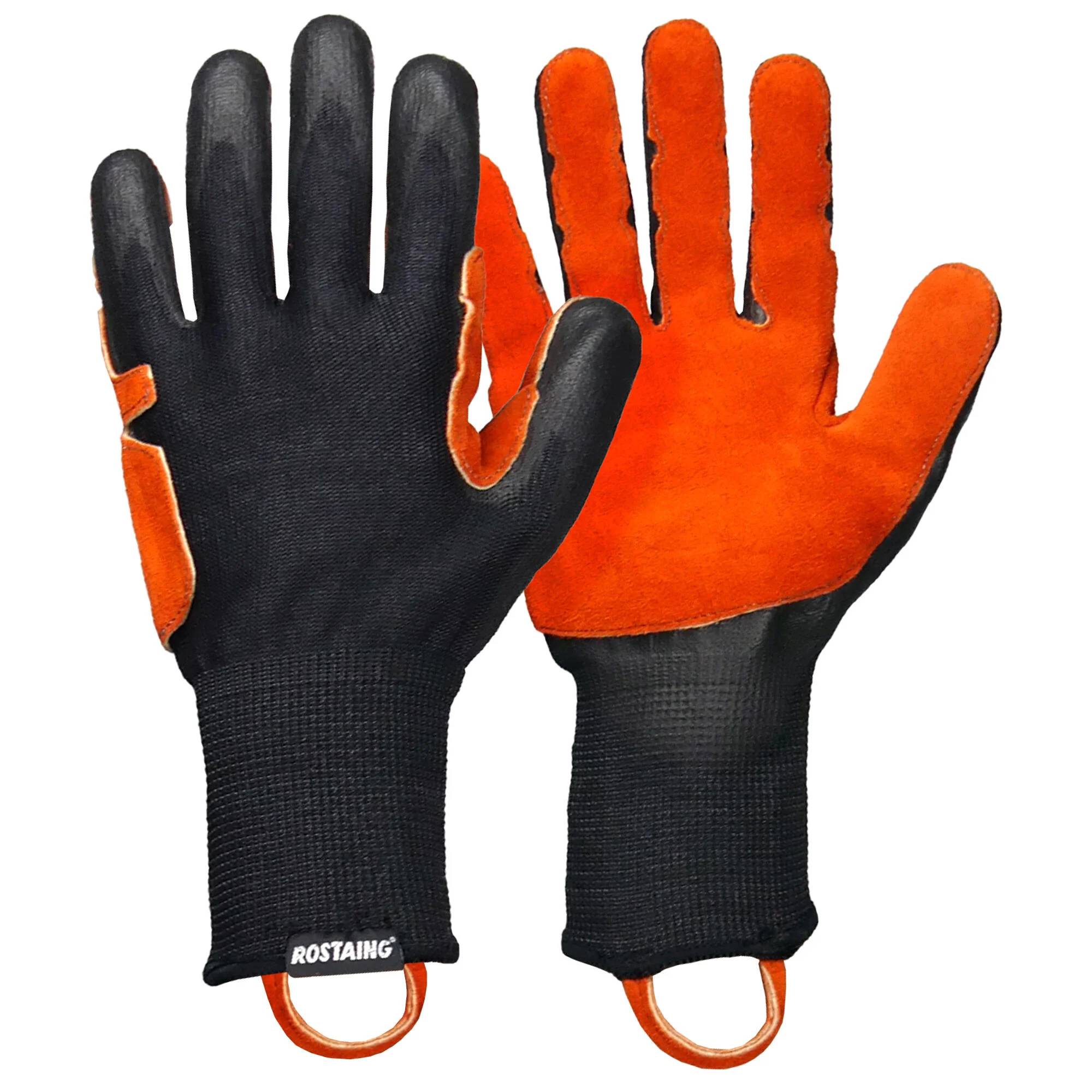 Rostaing - Gants Protection Cuir Noir & Orange -STRONGER ROSTAING T8 - Imagen 6