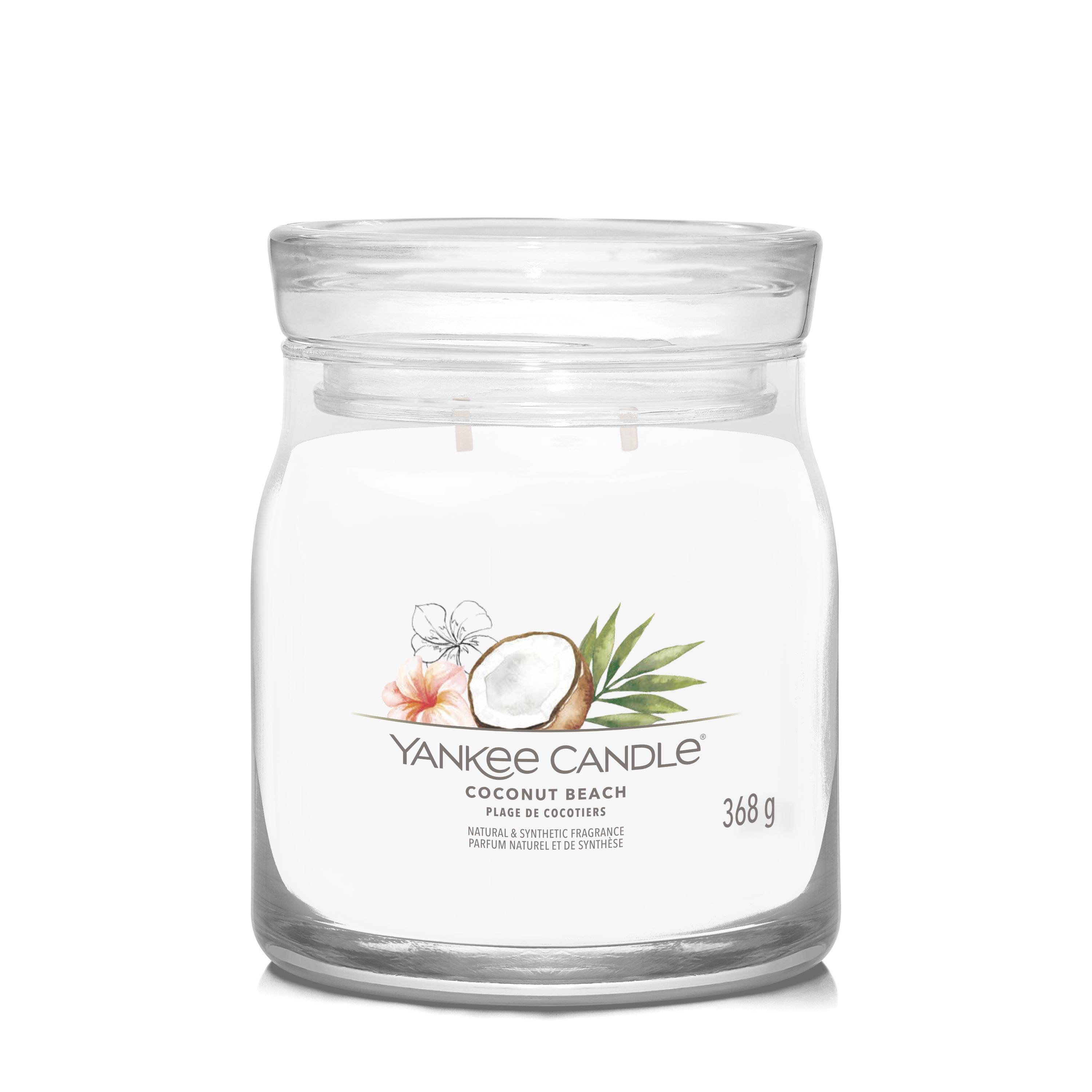 Yankee Candle - Bougie Coco Plage bocal verre blanc 9,3 x 11,4 cm - YANKEE CANDLE