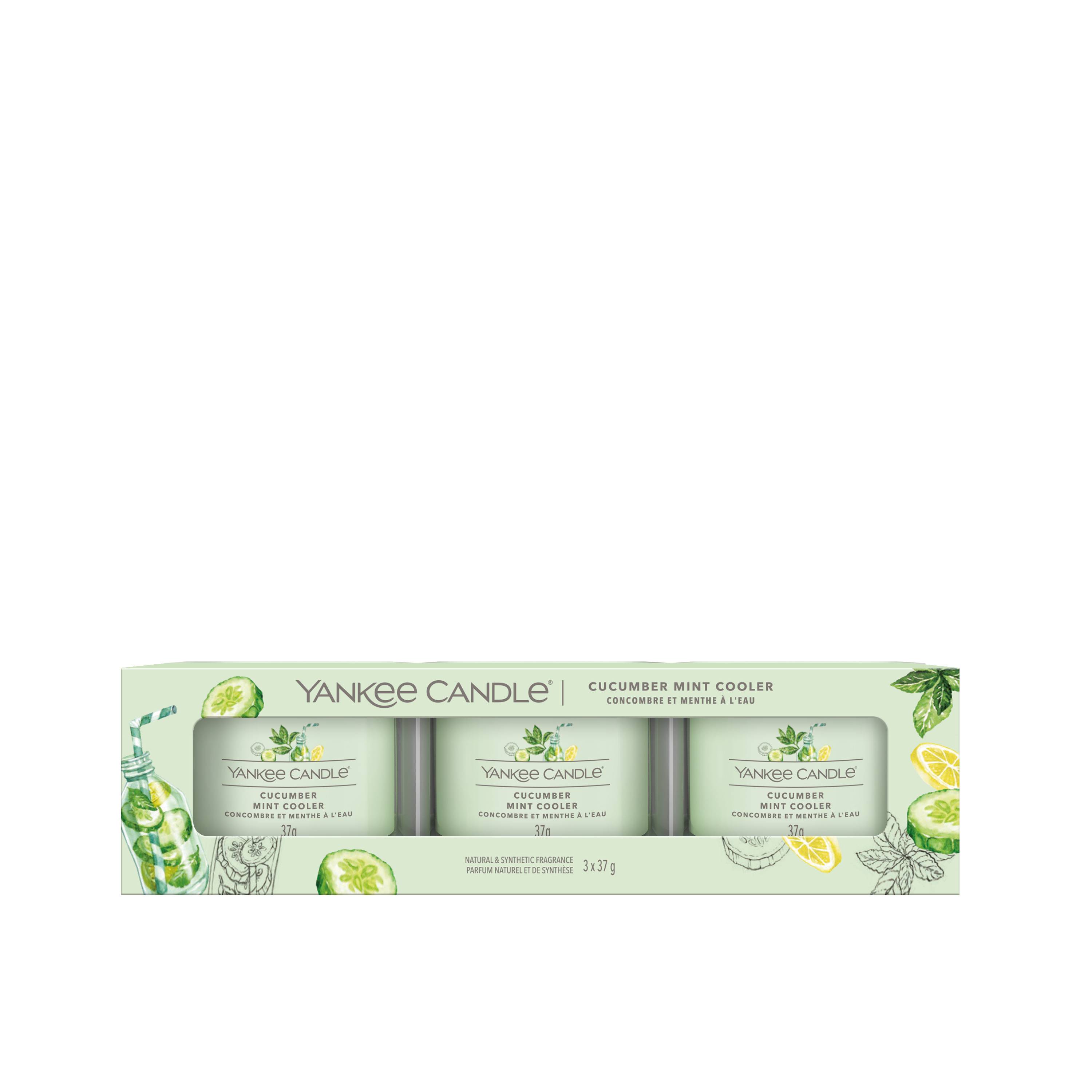 Yankee Candle - Cucumber Mint Cooler Velas votivas Vidrio Lote 3 - YANKEE CANDLE