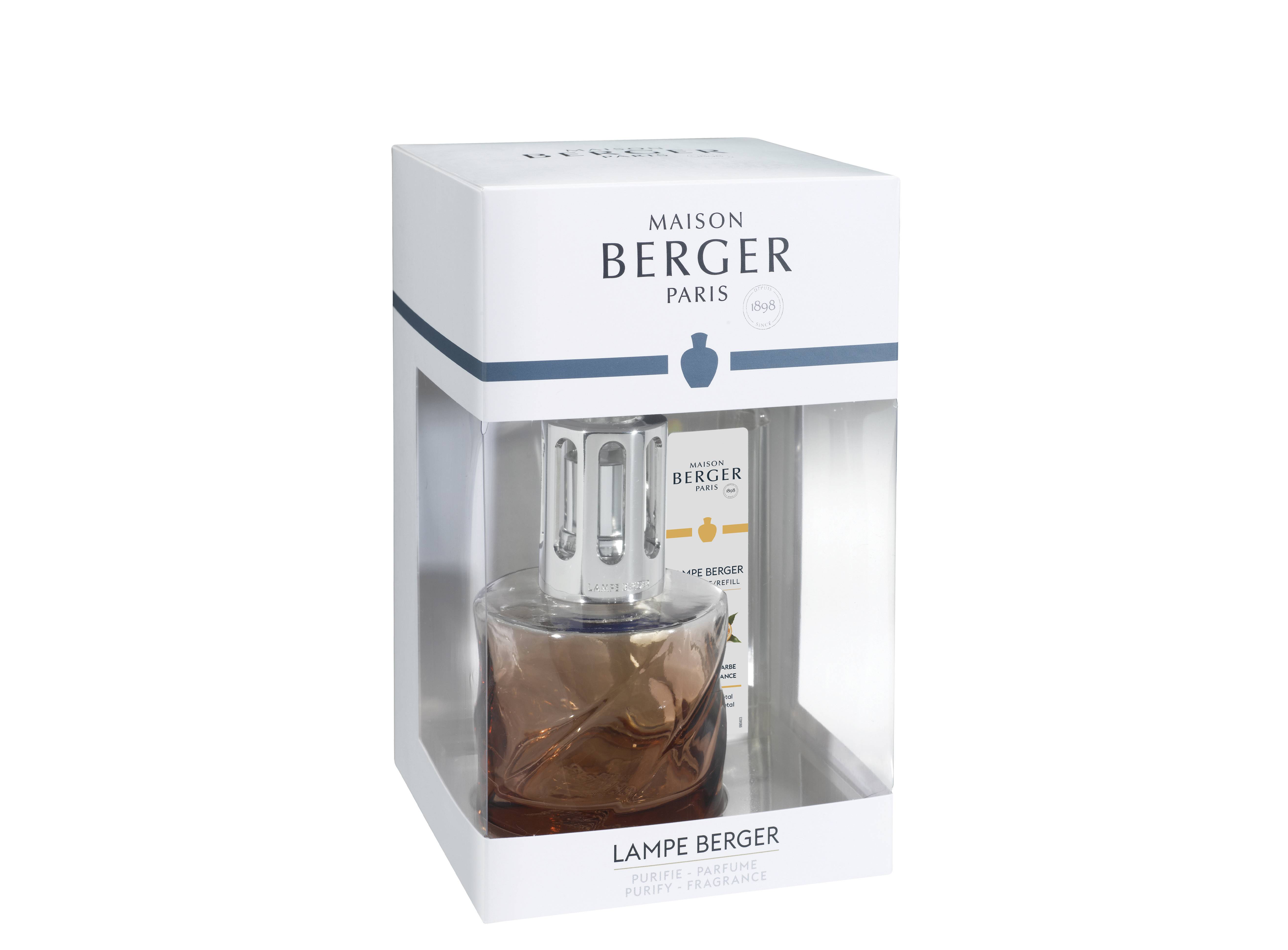 Lampe spirale corps torsadé rose ambre - Maison berger