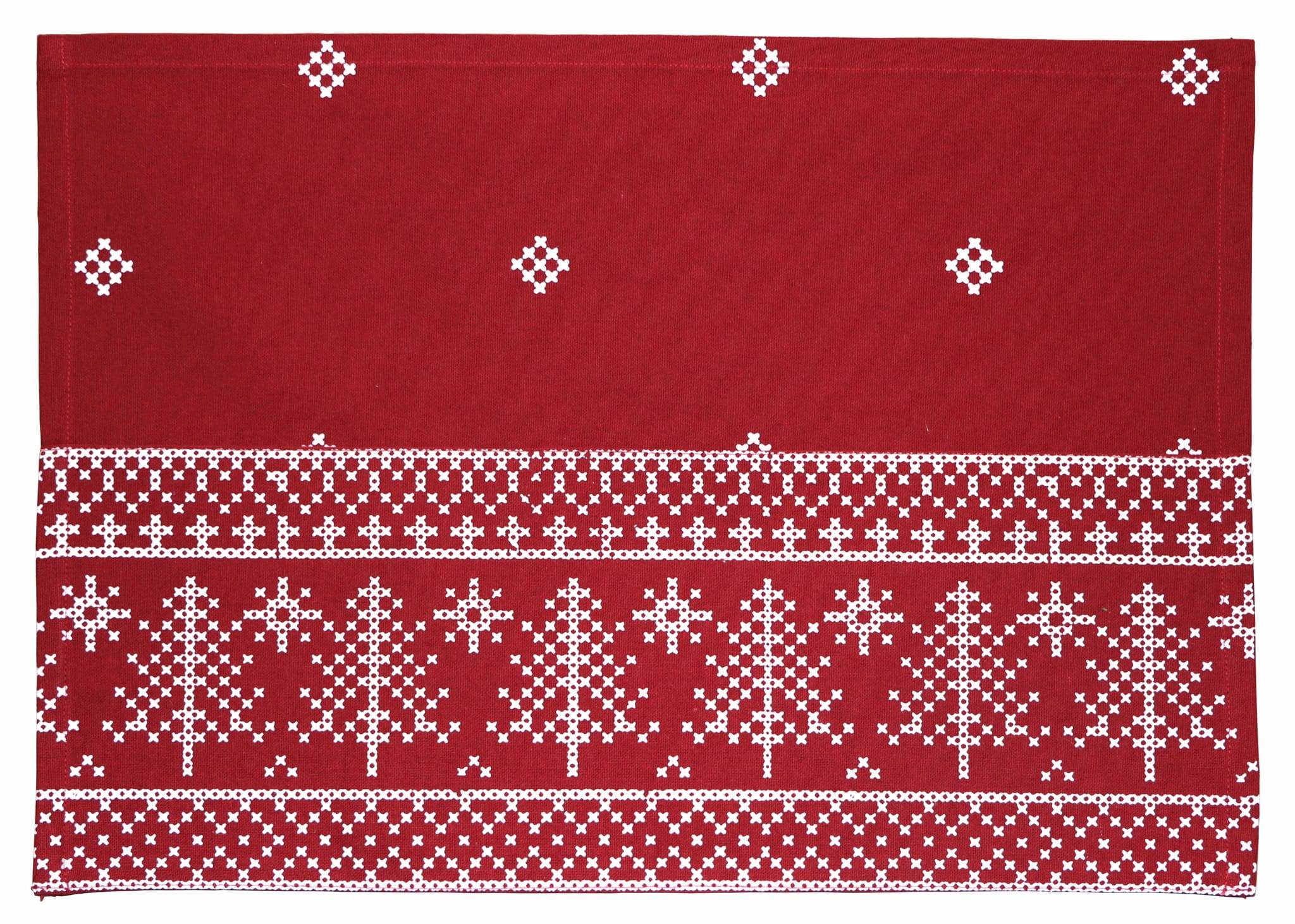 Ecloz - Set de table Rouge motif sapins de Noël 33 x 48 cm- Ecloz - Imagen 1