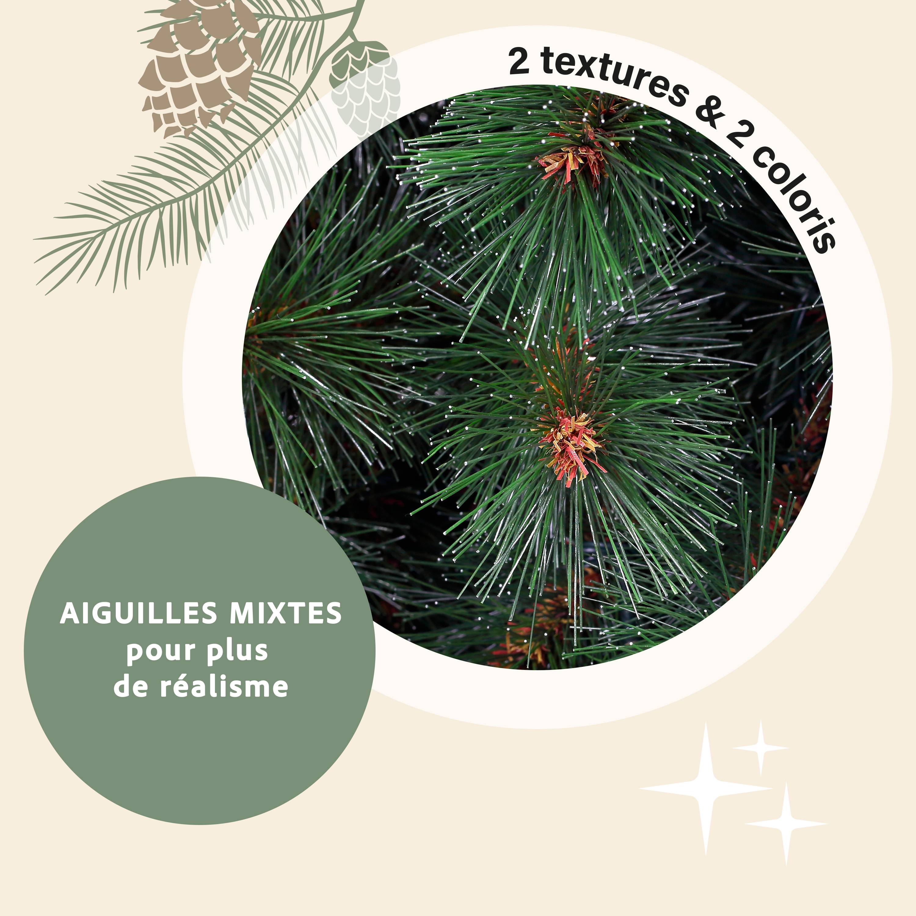 Ecloz - Árbol de Navidad artificial Huez luminoso - 180 cm - ECLOZ - Imagen 3