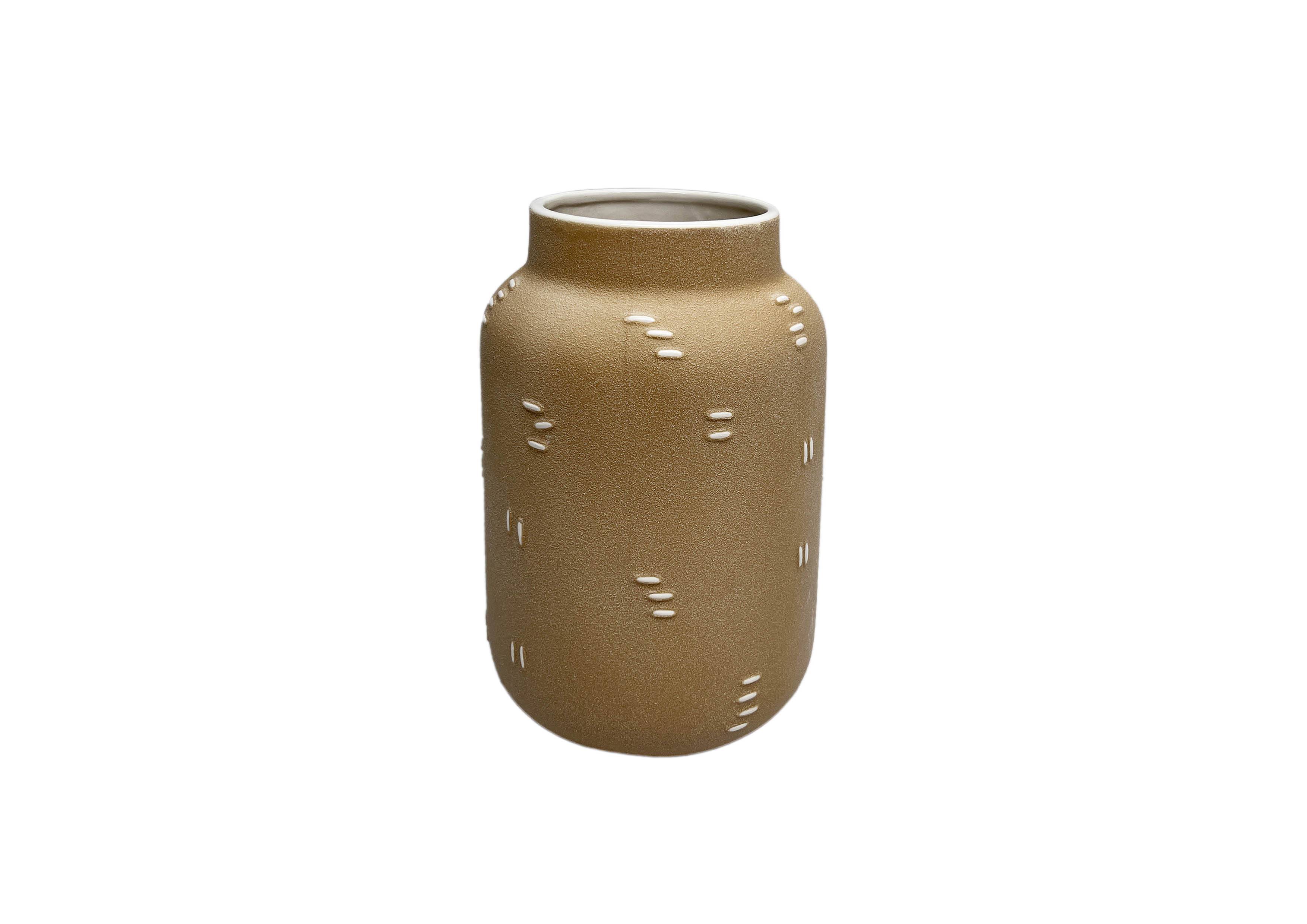Ecloz - Ecloz - Vase en céramique décor biscuit H.23 cm