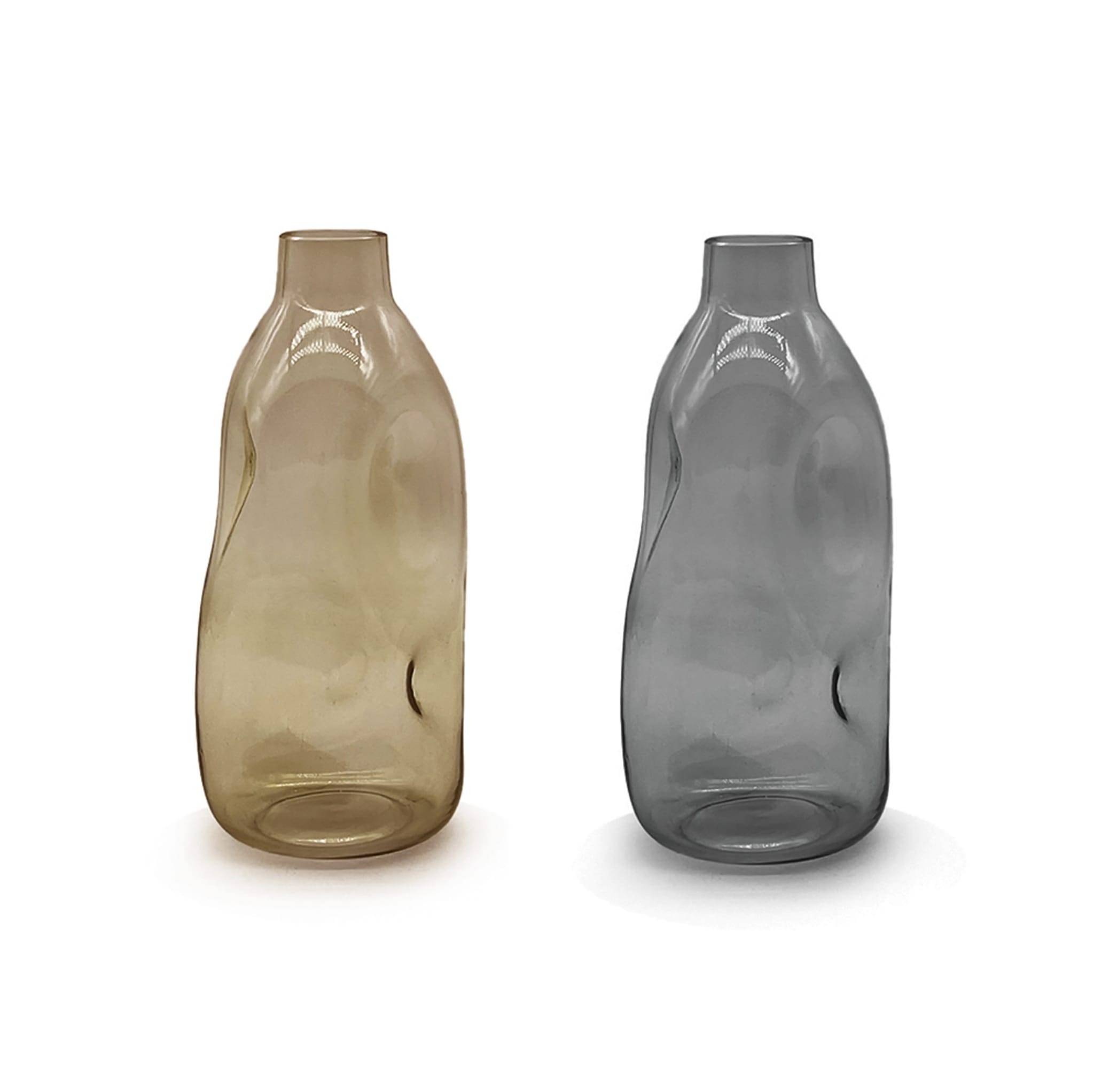 Ecloz - Ecloz - Vase bouteille gris en verre H.29 cm