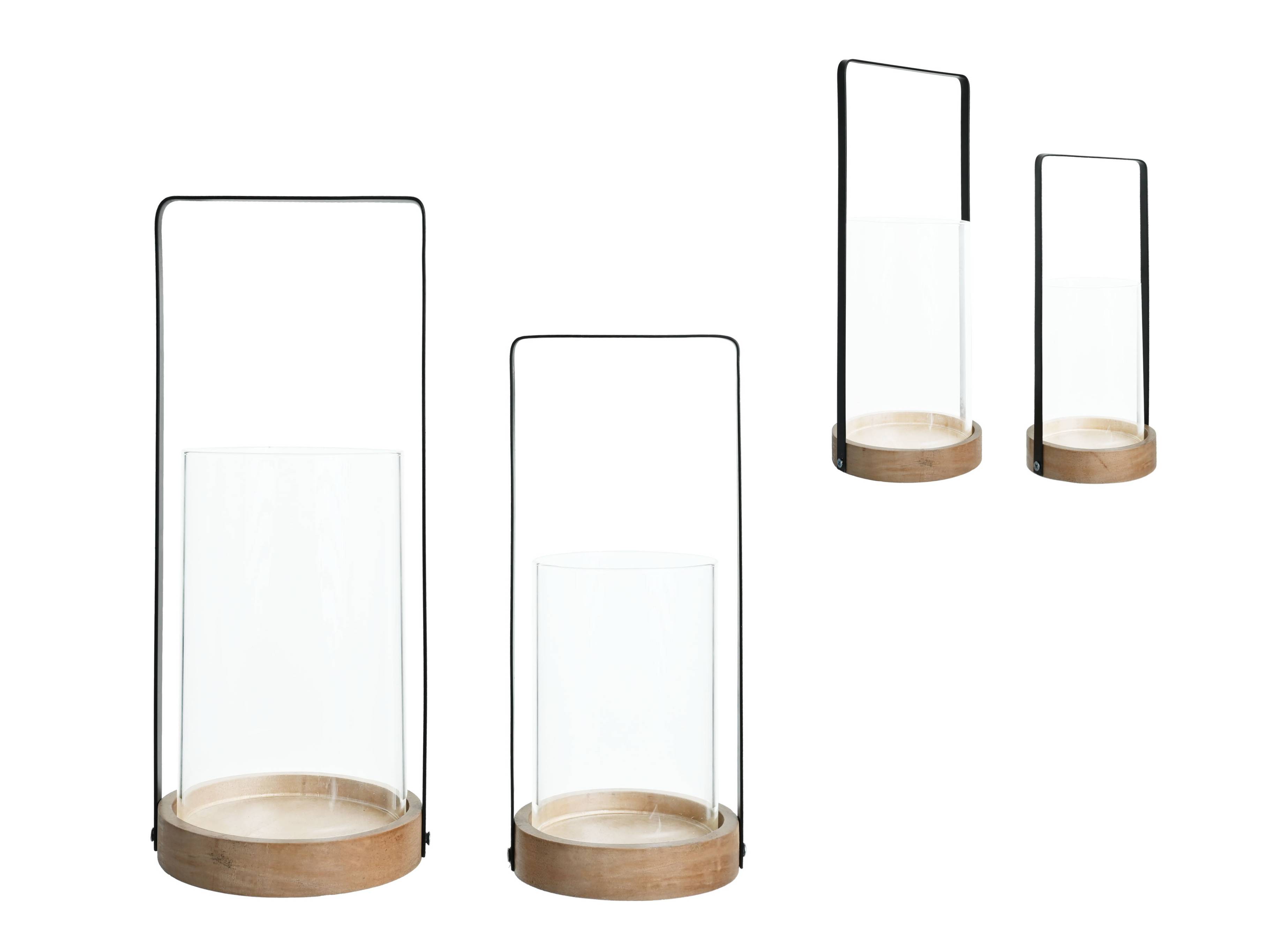 Ecloz - Ecloz - Photophore en verre, bois et métal
