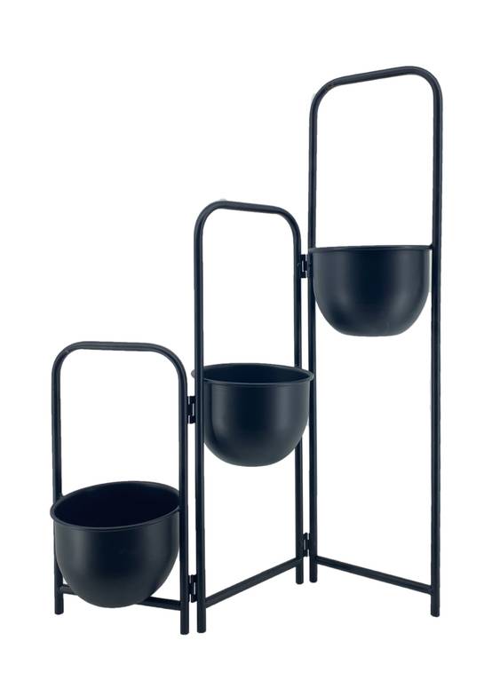 Ecloz - Ecloz - Support pliable pour pots de fleurs en métal Noir