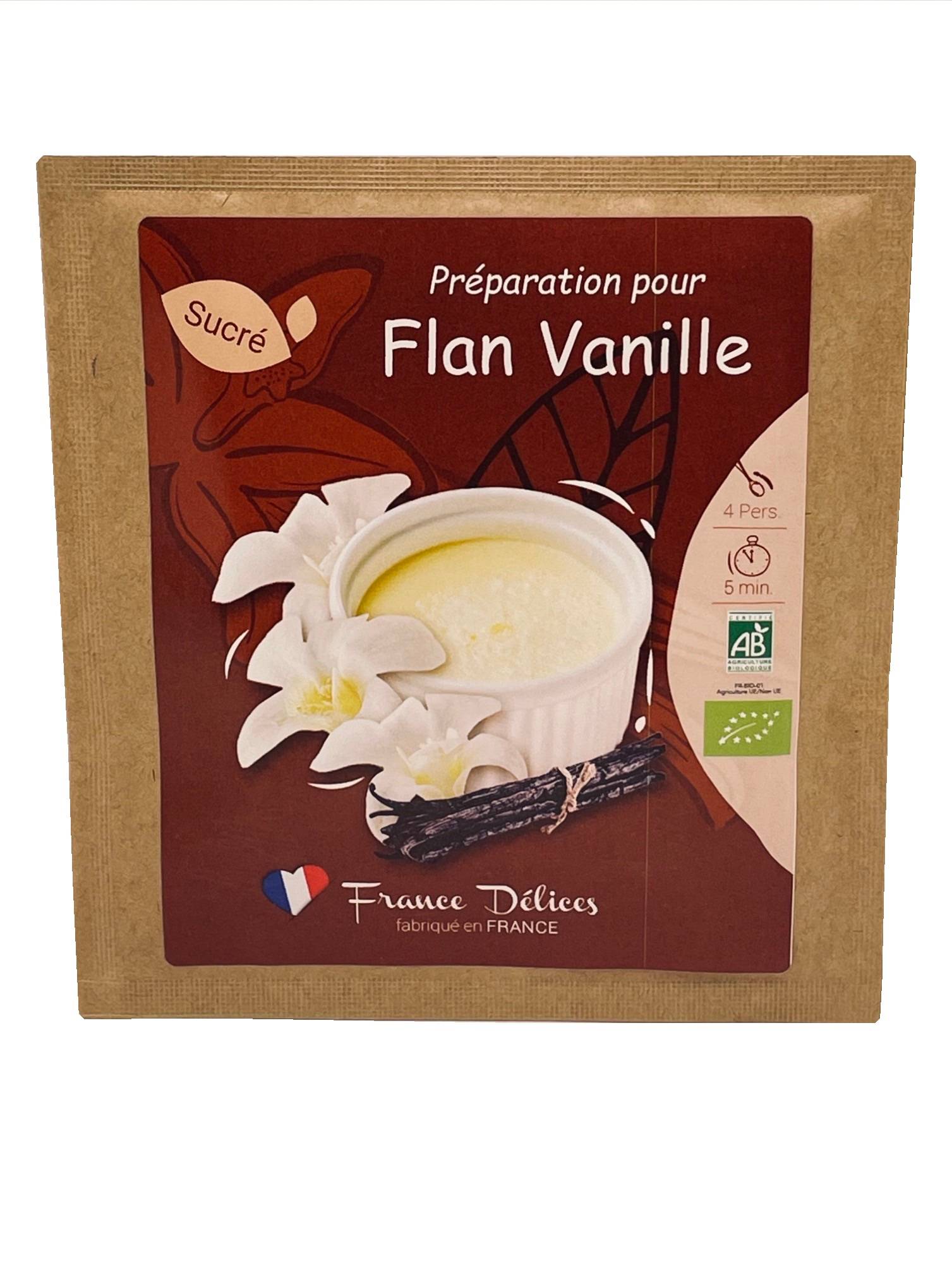 France Delice - Préparation Flan Vanille Bio 40g - Imagen 1