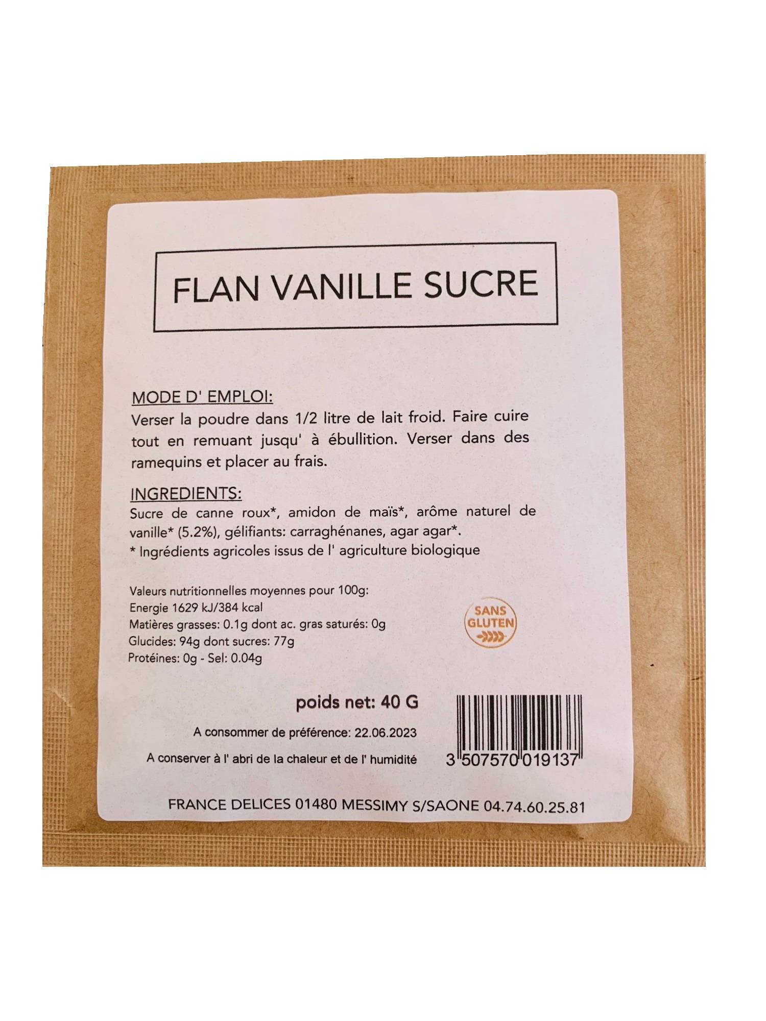 France Delice - Préparation Flan Vanille Bio 40g - Imagen 2