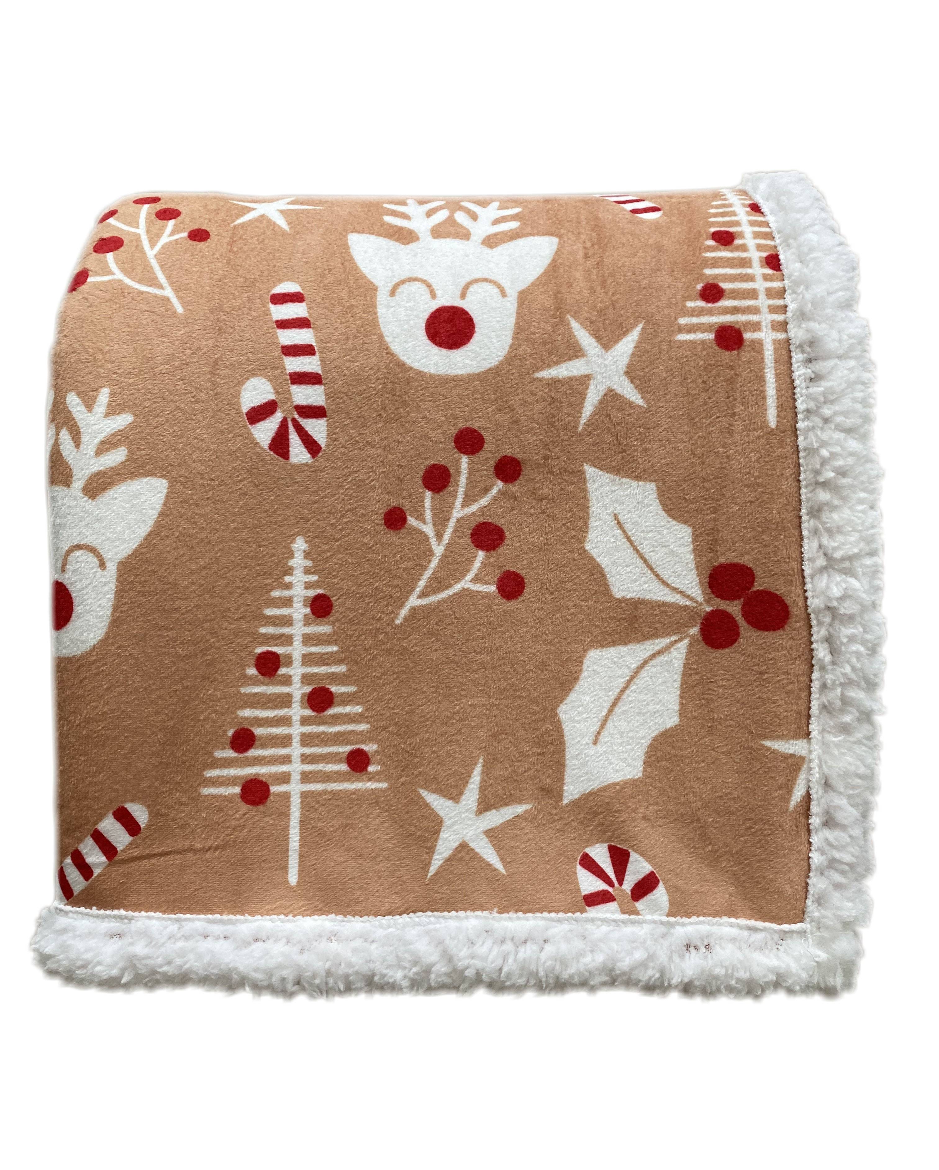 Ecloz - Plaid Camel motif rennes  170 x 130 cm- Ecloz - Imagen 1