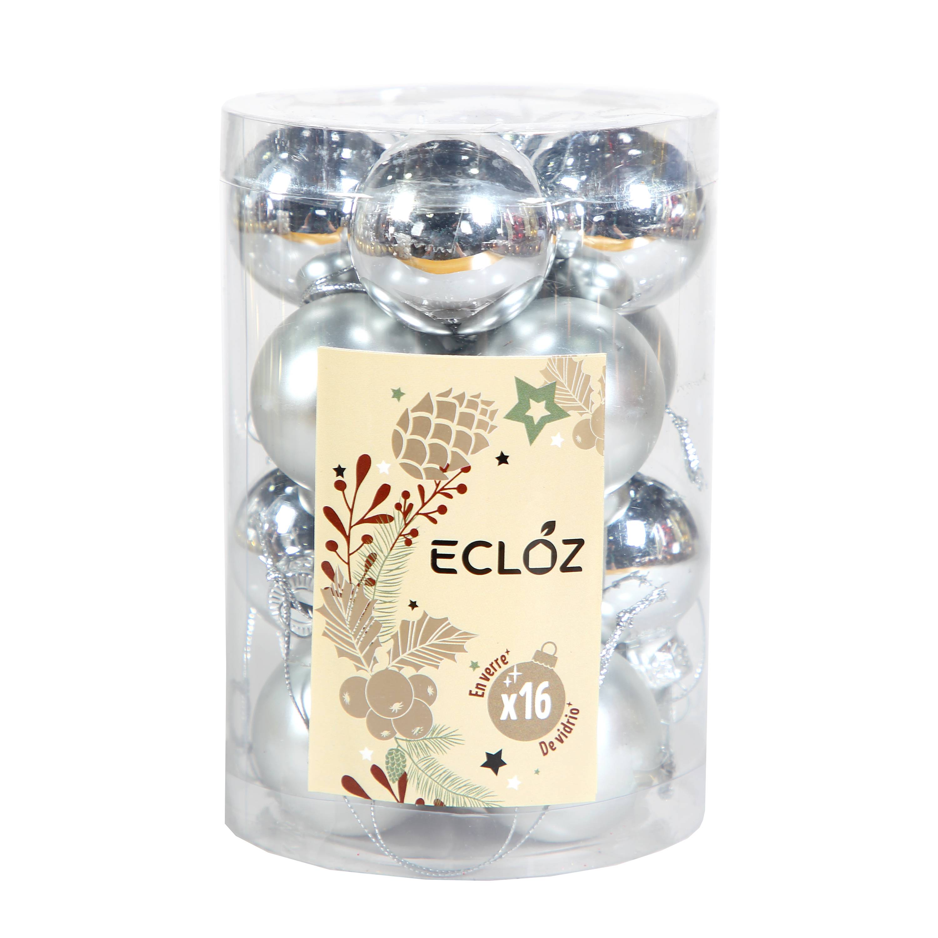 Ecloz - Lot de 16 boules de Noël en plastique argenté Ø 3,5 cm - ECLOZ - Image 5