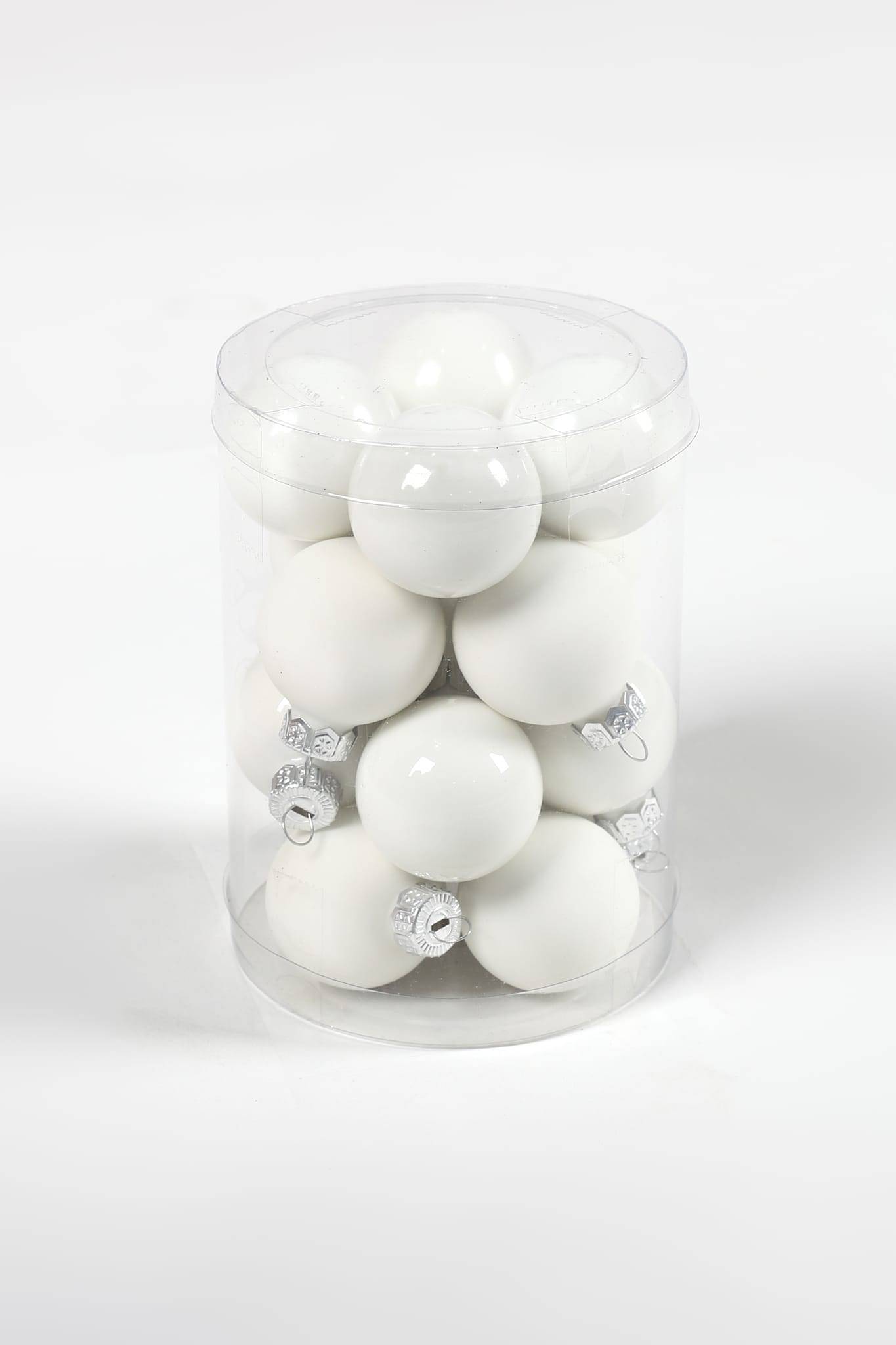 Ecloz - Lot de 16 boules de Noël en verre -  blanc - Ø. 3,5 cm - ECLOZ