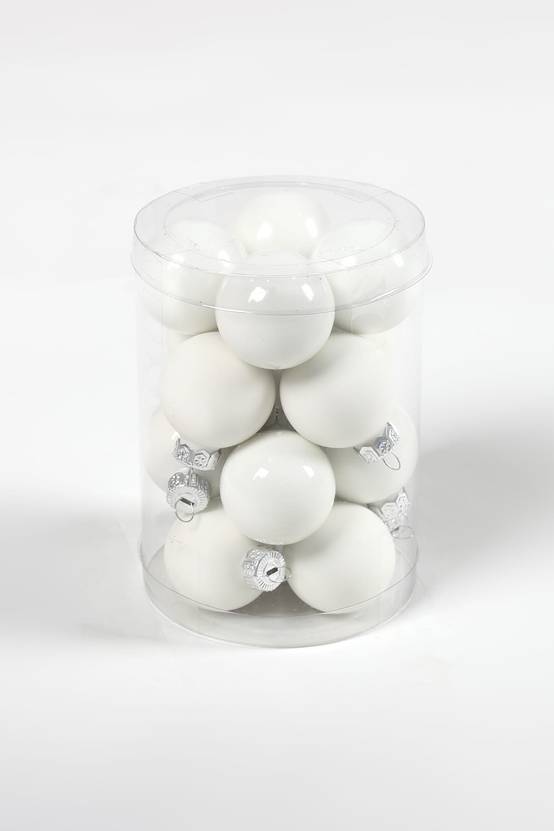 Ecloz - Lot de 16 boules de Noël en verre - blanc - Ø. 3,5 cm - ECLOZ - Image 2