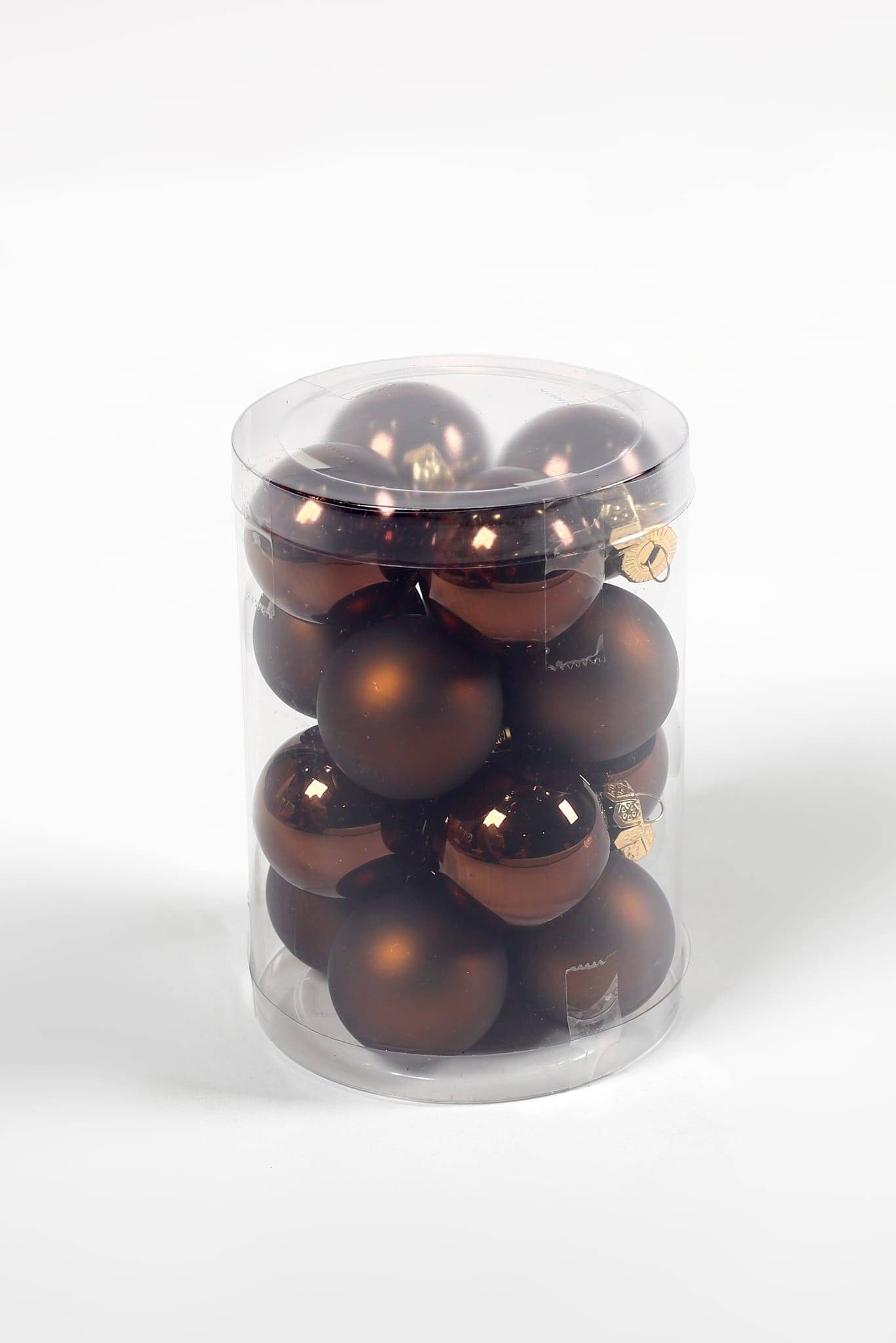 Ecloz - Lot de 16 boules de Noël en verre - marron - Ø. 3,5 cm - ECLOZ - Image 2