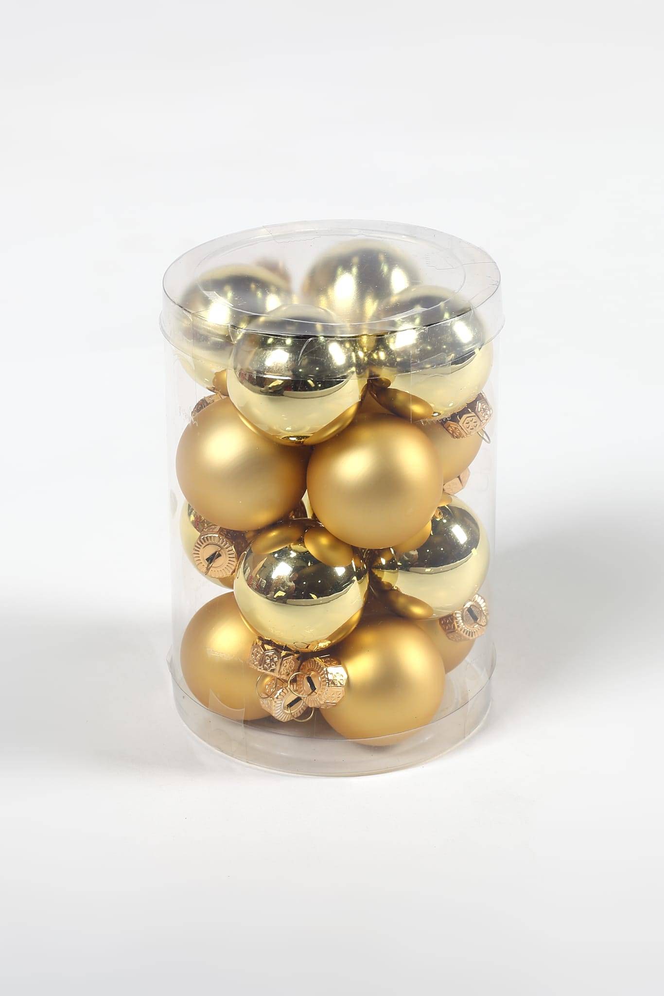 Ecloz - Lot de 16 boules de Noël en verre - doré - Ø. 3,5 cm - ECLOZ