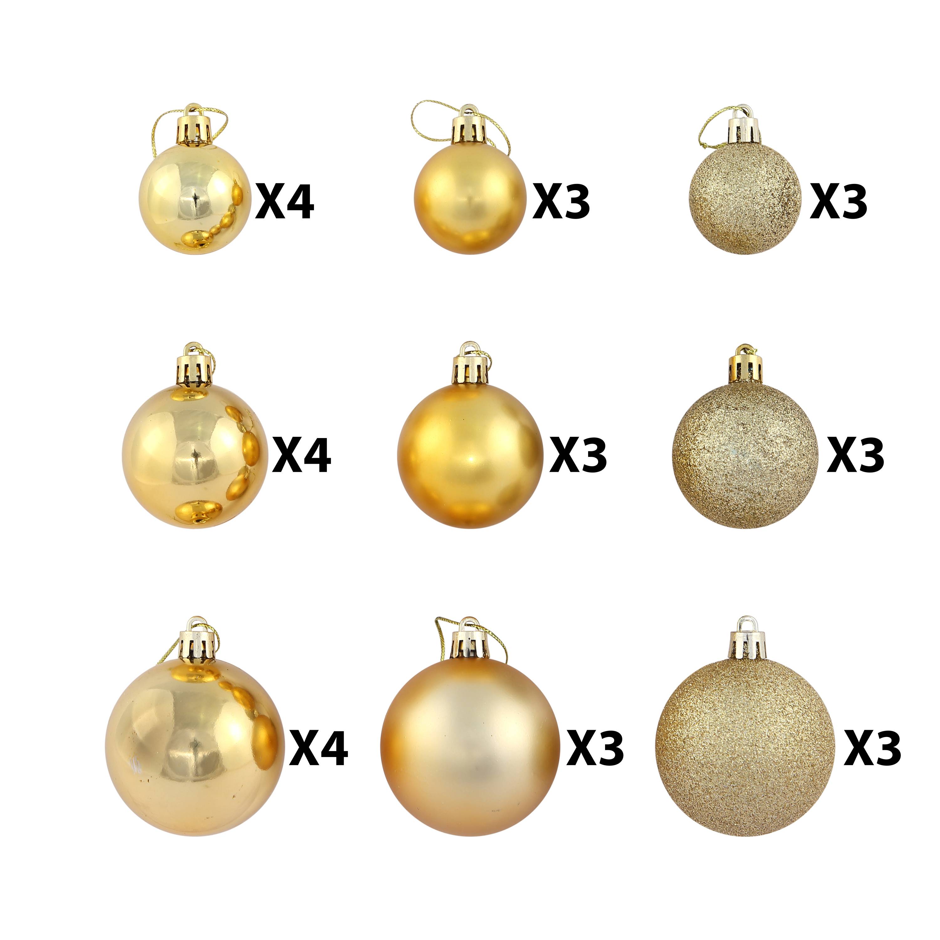 Ecloz - Lot de 30 boules de Noël incassables - doré - ECLOZ