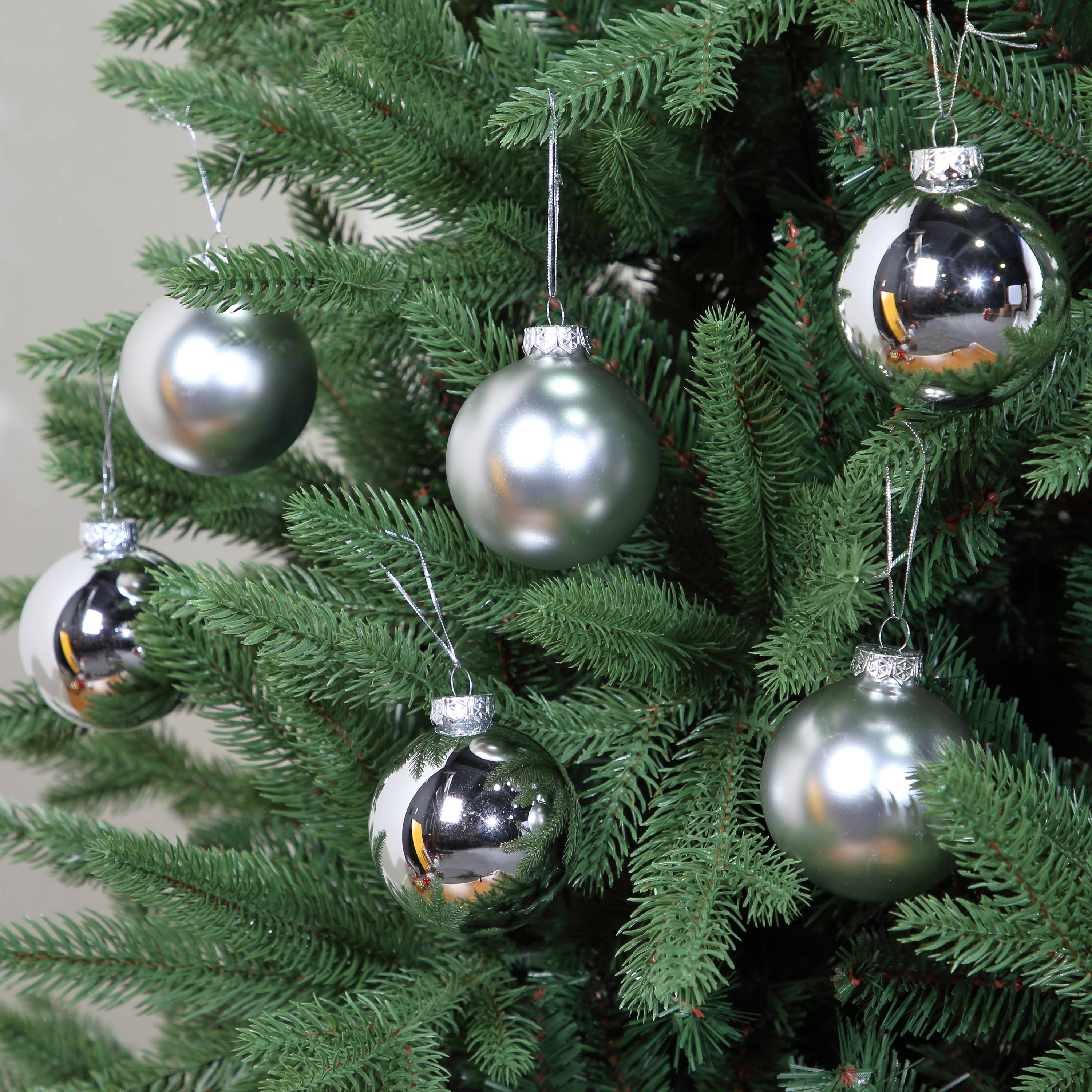 Ecloz - Lot de 8 boules de Noël en verre - argent et doré - Ø. 7 cm - ECLOZ - Image 1